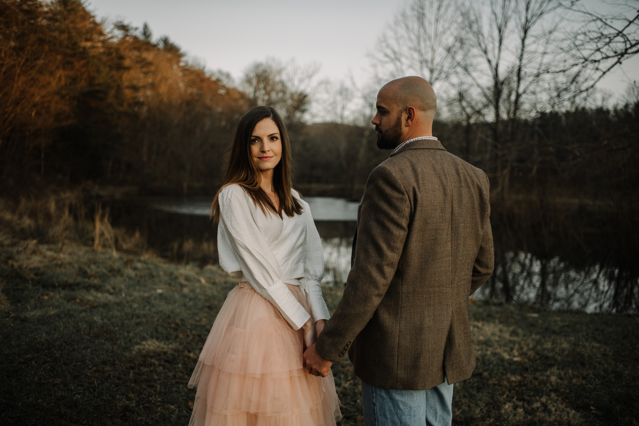 Emily and Hoyle - Shenandoah Valley Engagement Session - Winter Sunset - Downtown Old Movie Theater - Back yard Virginia Farm Wedding_29.JPG