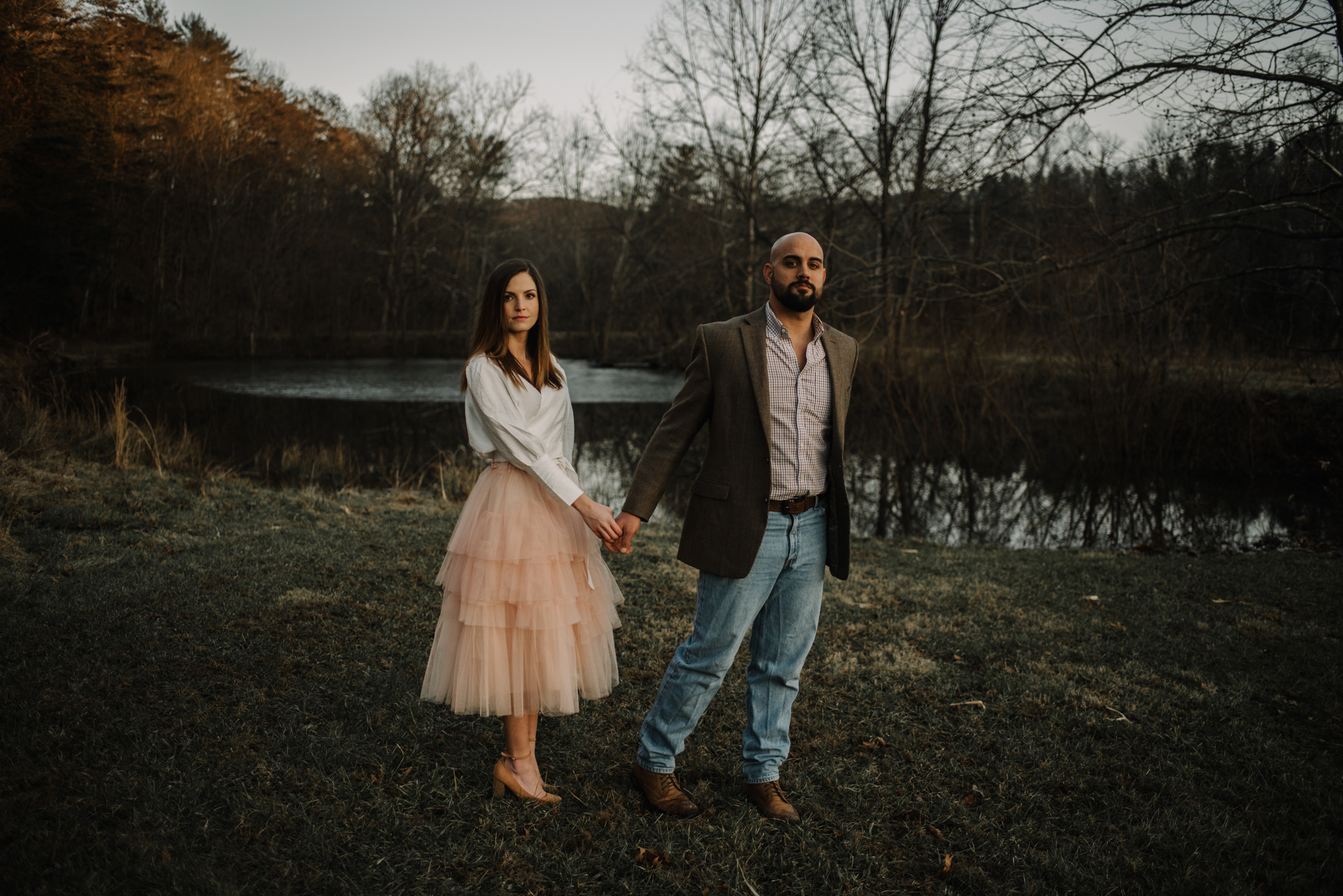 Emily and Hoyle - Shenandoah Valley Engagement Session - Winter Sunset - Downtown Old Movie Theater - Back yard Virginia Farm Wedding_30.JPG