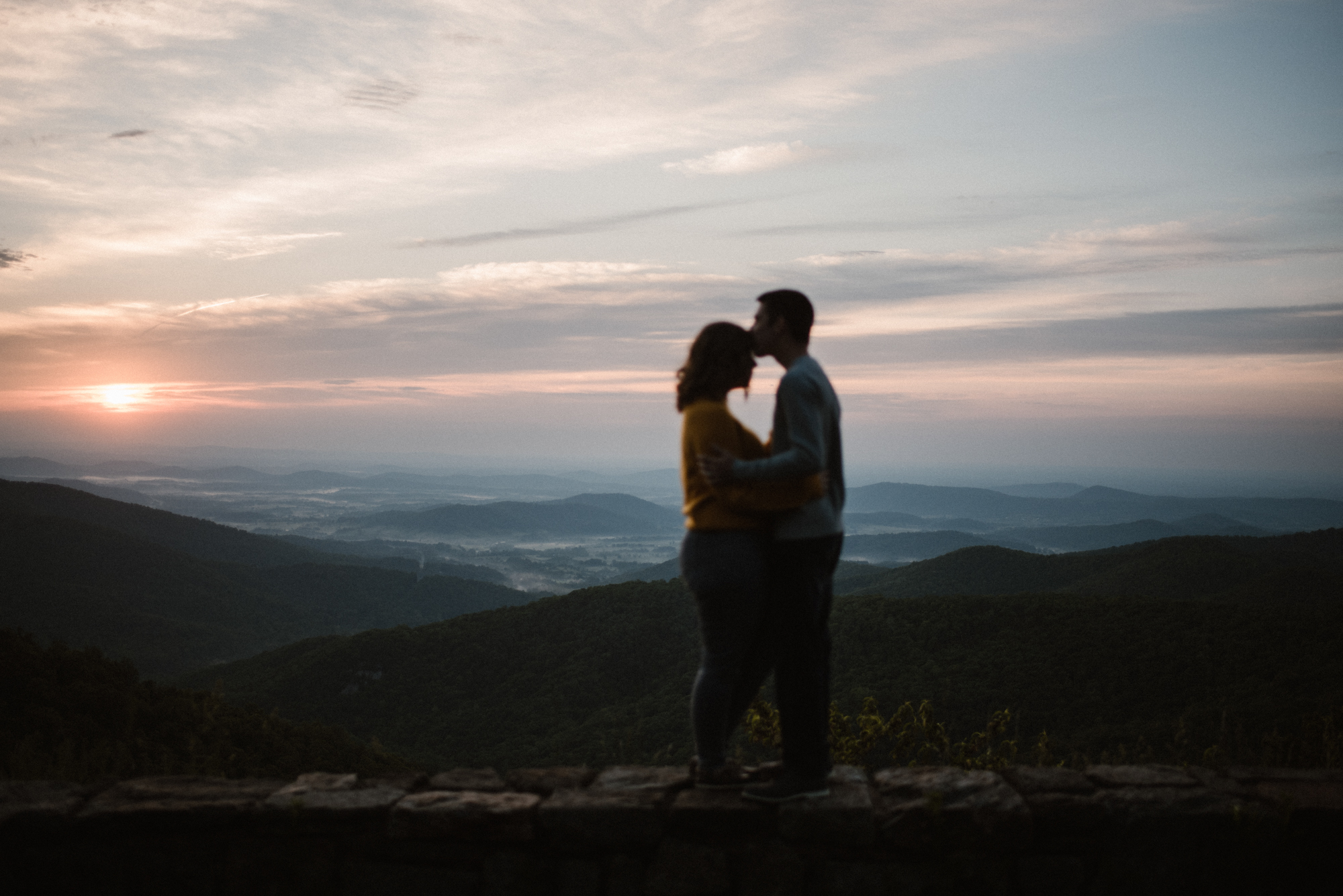 Sloane and Evan Sunrise Engagement Session in Shenandoah National Park - Things to Do in Luray Virginia - Adventurous Couple Photo Shoot White Sails Creative_3.jpg