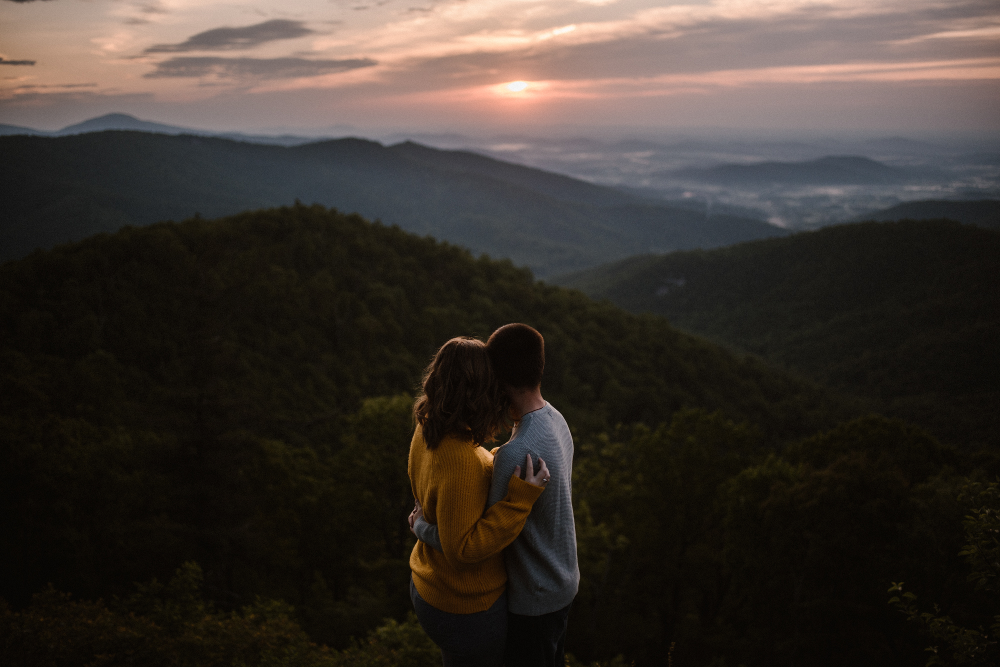 Sloane and Evan Sunrise Engagement Session in Shenandoah National Park - Things to Do in Luray Virginia - Adventurous Couple Photo Shoot White Sails Creative_6.jpg