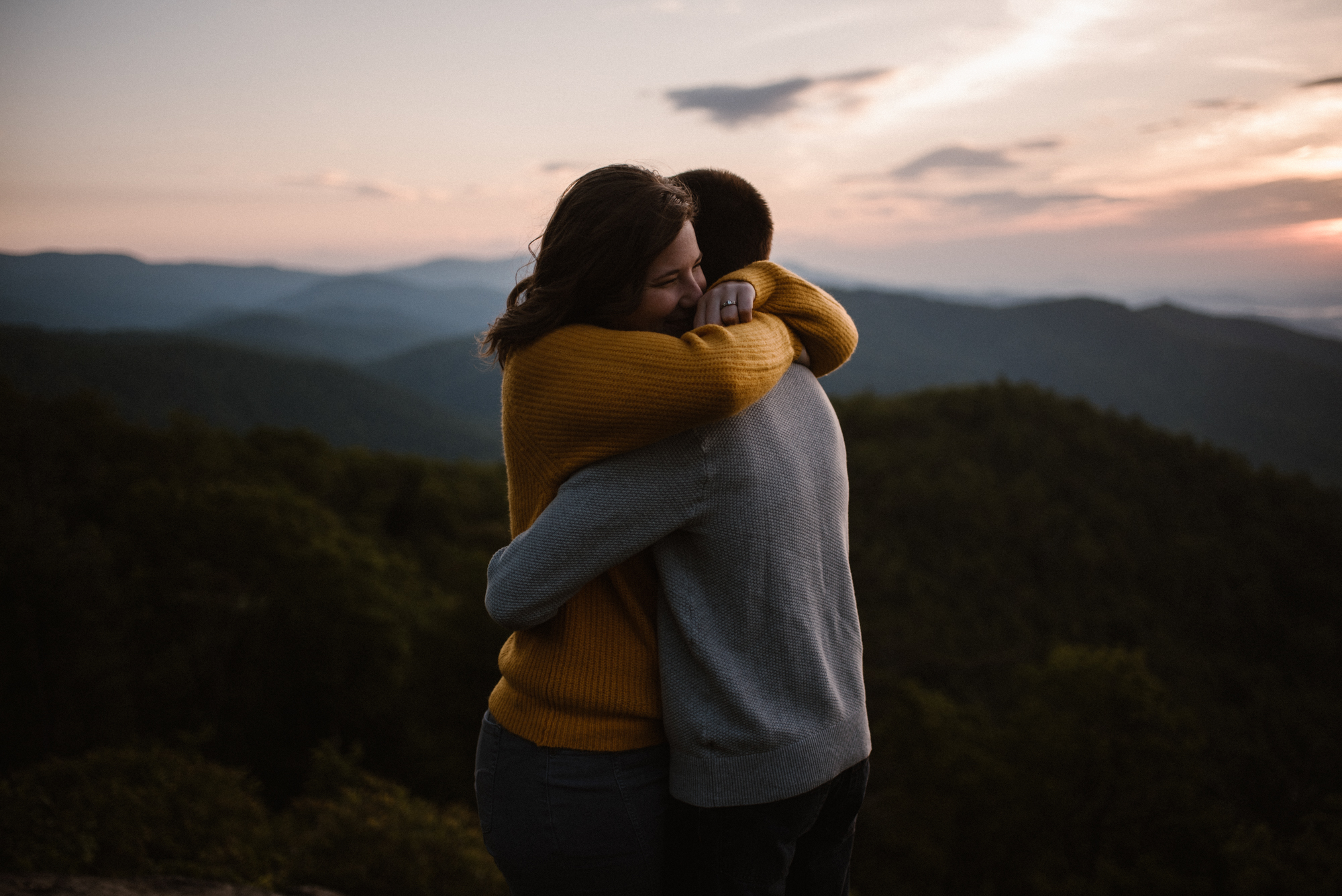 Sloane and Evan Sunrise Engagement Session in Shenandoah National Park - Things to Do in Luray Virginia - Adventurous Couple Photo Shoot White Sails Creative_8.jpg