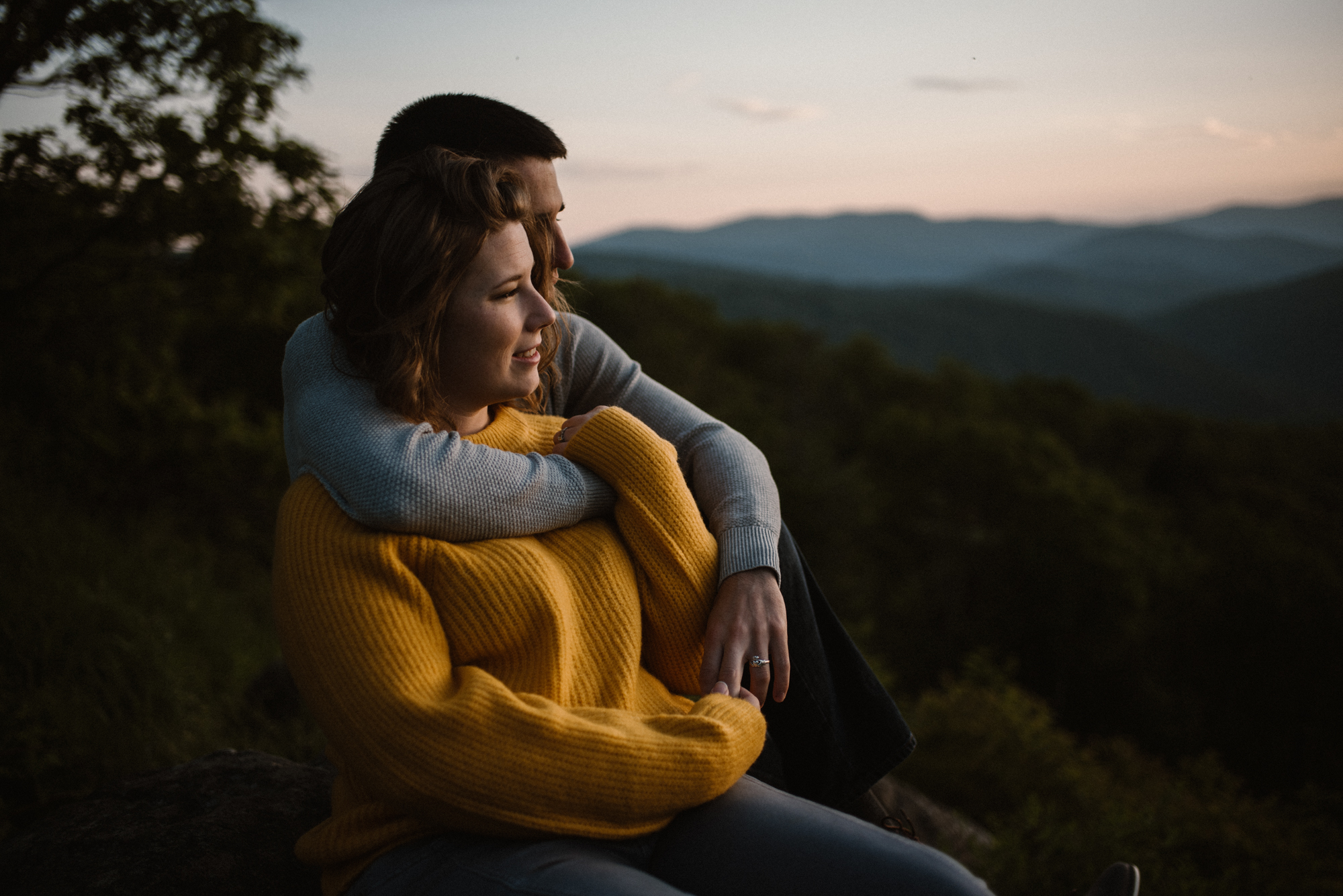 Sloane and Evan Sunrise Engagement Session in Shenandoah National Park - Things to Do in Luray Virginia - Adventurous Couple Photo Shoot White Sails Creative_11.jpg