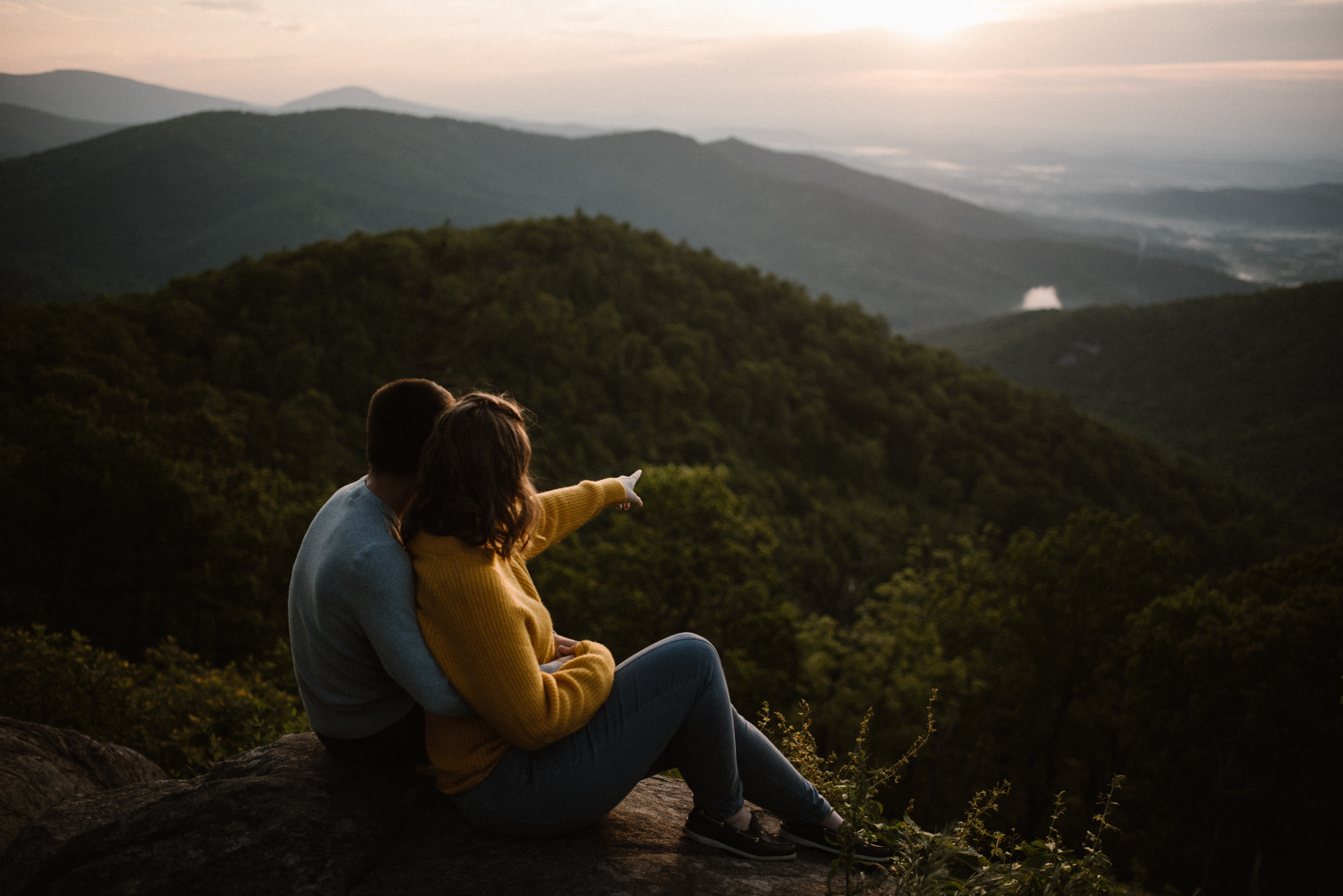 Sloane and Evan Sunrise Engagement Session in Shenandoah National Park - Things to Do in Luray Virginia - Adventurous Couple Photo Shoot White Sails Creative_12.jpg