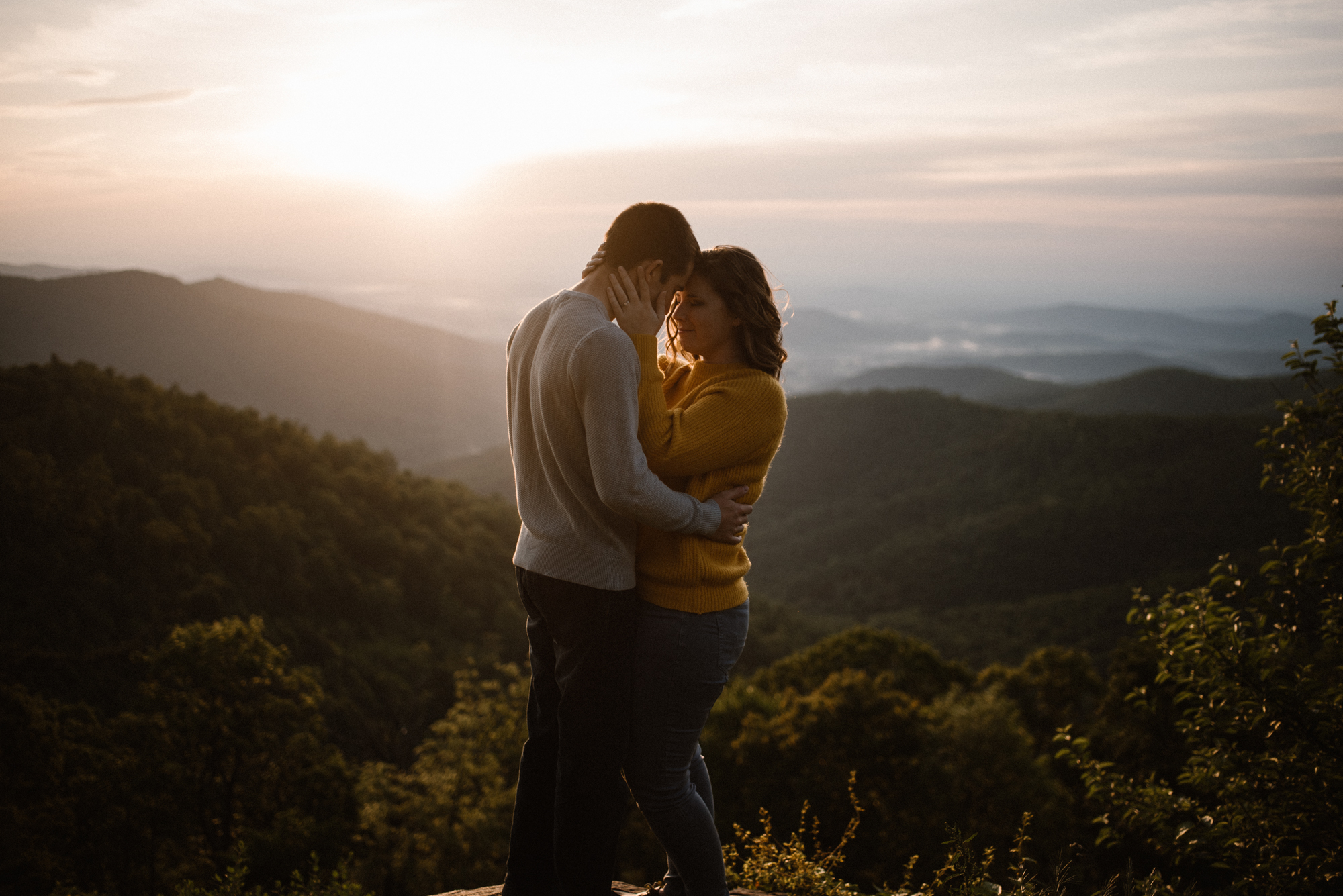 Sloane and Evan Sunrise Engagement Session in Shenandoah National Park - Things to Do in Luray Virginia - Adventurous Couple Photo Shoot White Sails Creative_13.jpg