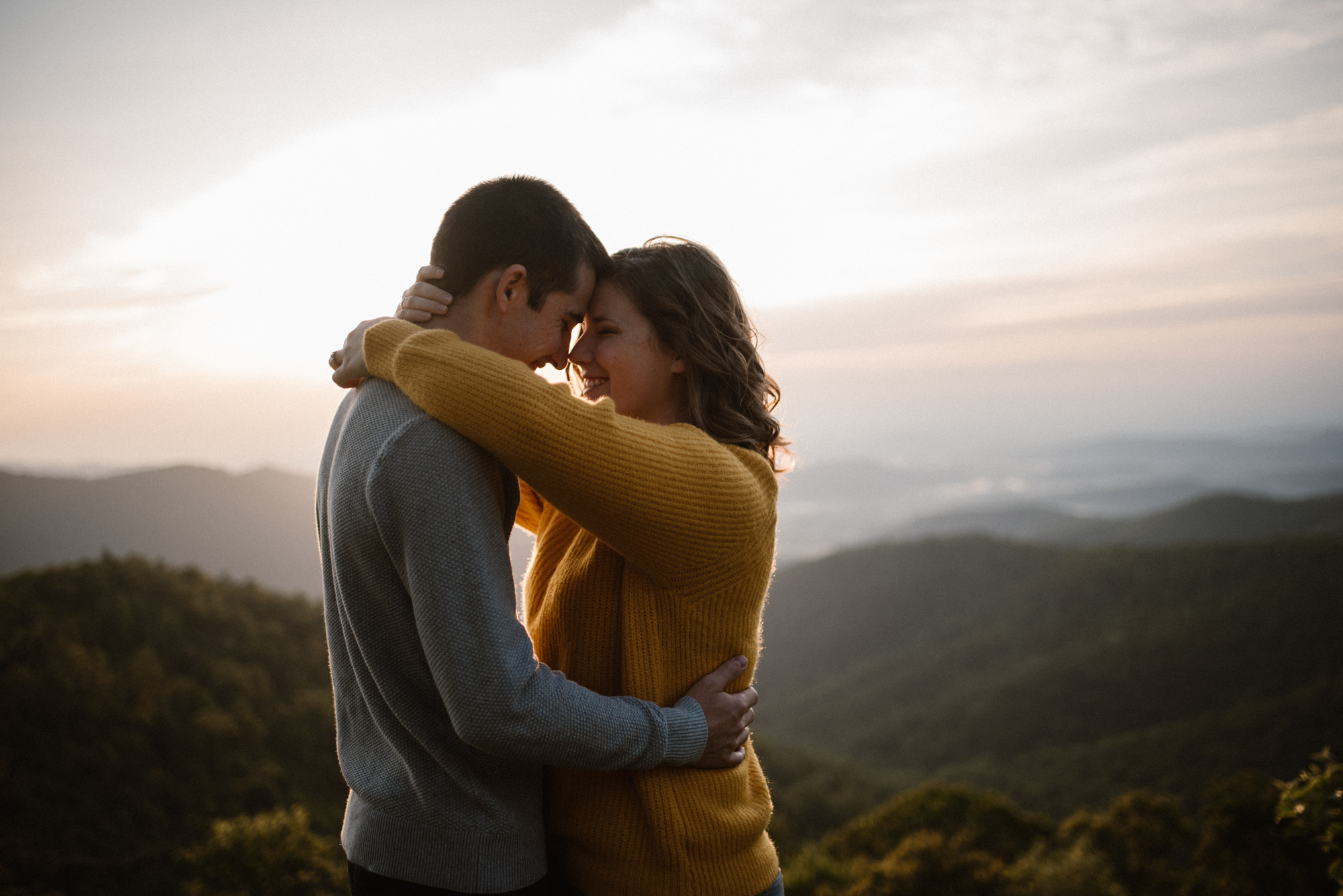Sloane and Evan Sunrise Engagement Session in Shenandoah National Park - Things to Do in Luray Virginia - Adventurous Couple Photo Shoot White Sails Creative_14.jpg