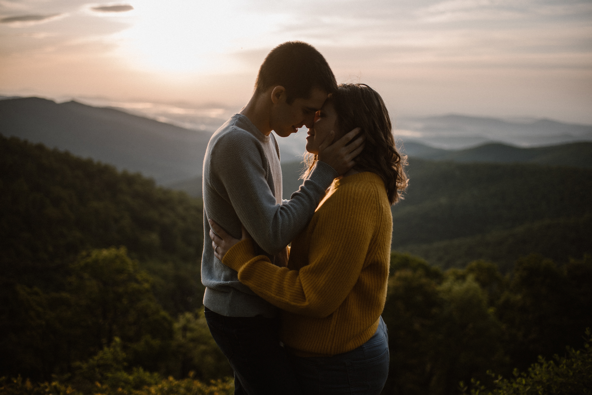 Sloane and Evan Sunrise Engagement Session in Shenandoah National Park - Things to Do in Luray Virginia - Adventurous Couple Photo Shoot White Sails Creative_17.jpg