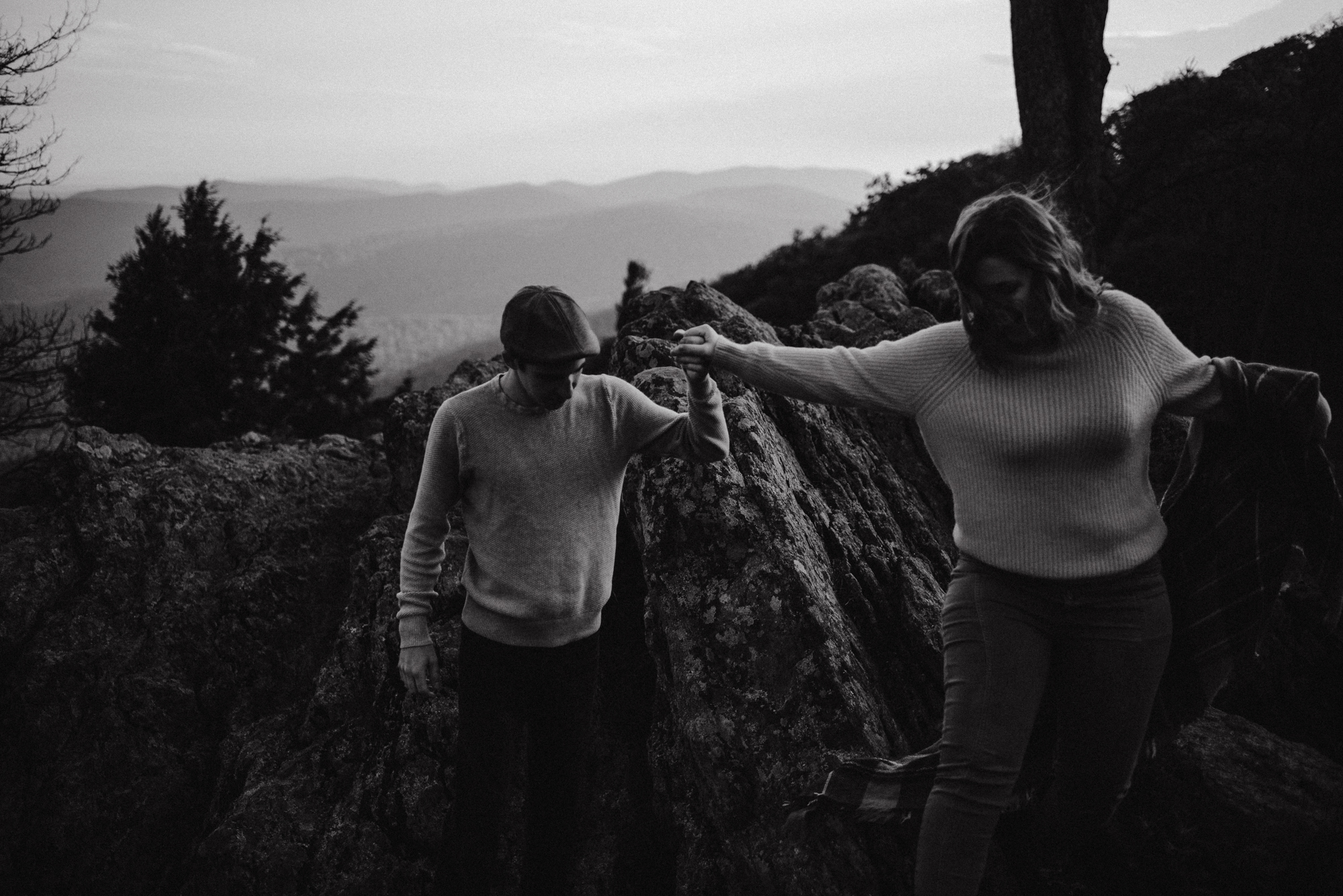 Sloane and Evan Sunrise Engagement Session in Shenandoah National Park - Things to Do in Luray Virginia - Adventurous Couple Photo Shoot White Sails Creative_27.jpg