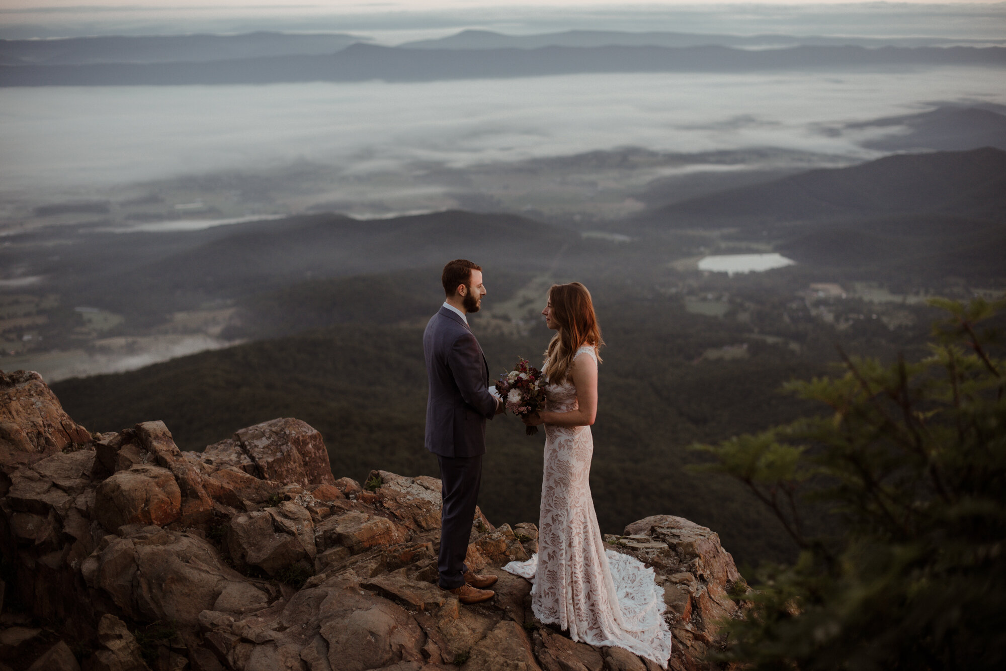 Anna and Daniel - Stonyman Summit Elopement - Shenandoah National Park Sunrise Elopement - Hiking Elopement in Virginia_17.jpg