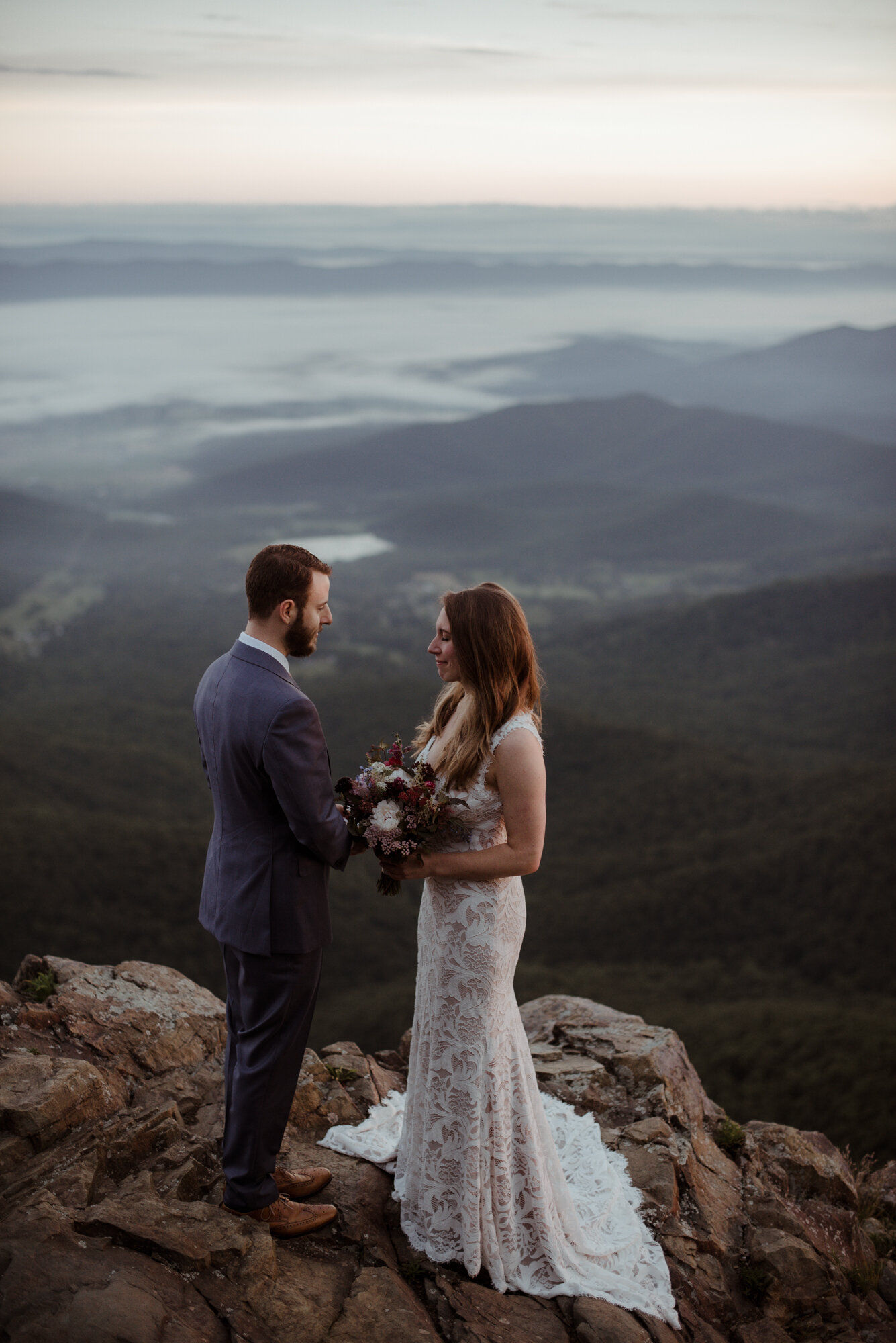 Anna and Daniel - Stonyman Summit Elopement - Shenandoah National Park Sunrise Elopement - Hiking Elopement in Virginia_20.jpg