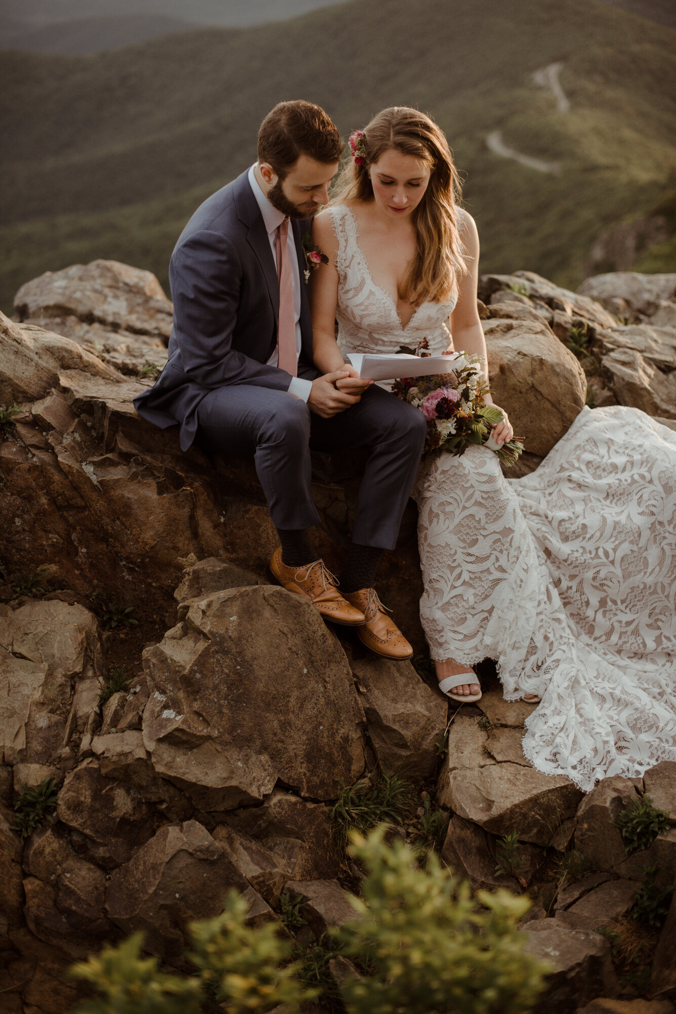 Anna and Daniel - Stonyman Summit Elopement - Shenandoah National Park Sunrise Elopement - Hiking Elopement in Virginia_49.jpg