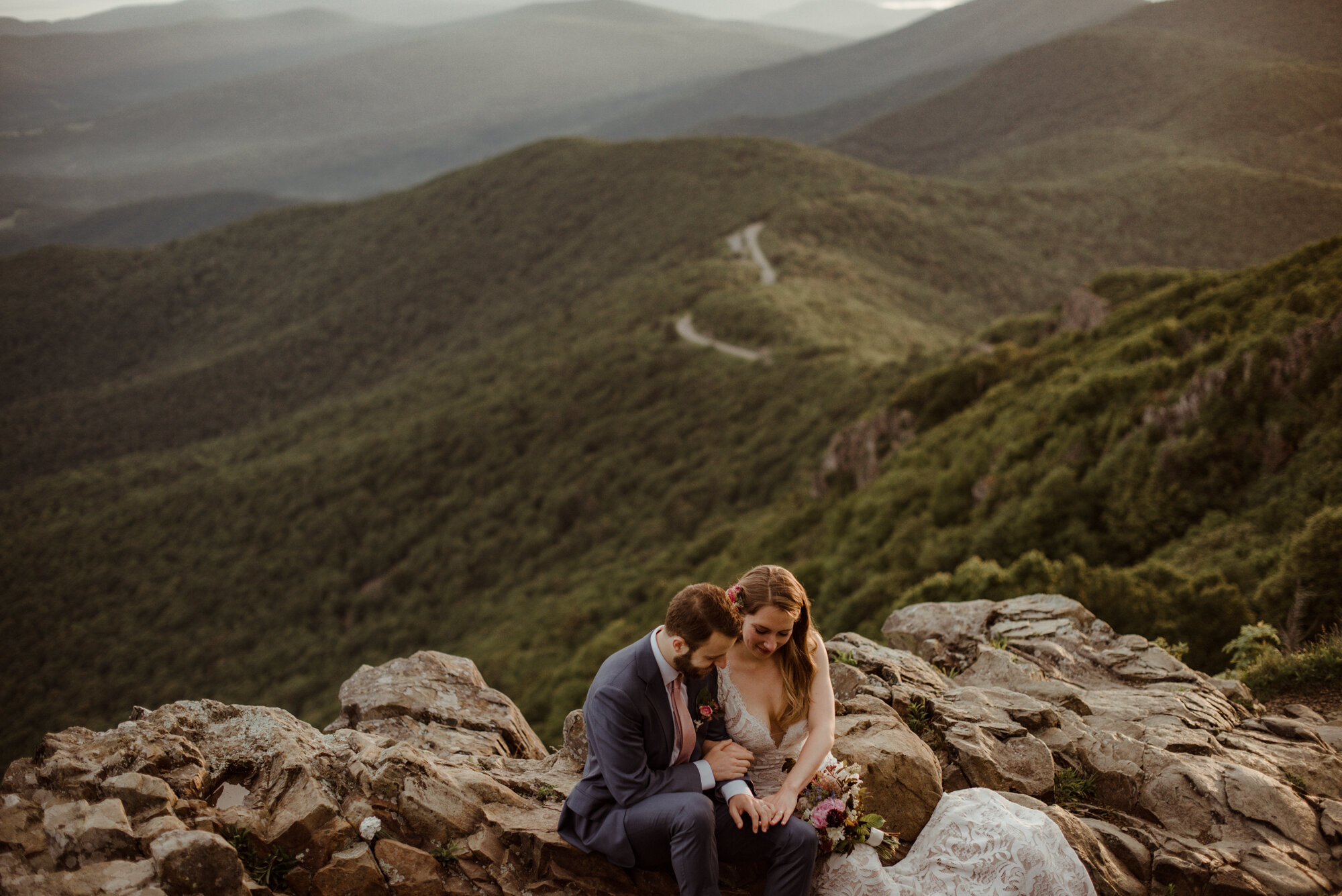 Anna and Daniel - Stonyman Summit Elopement - Shenandoah National Park Sunrise Elopement - Hiking Elopement in Virginia_55.jpg