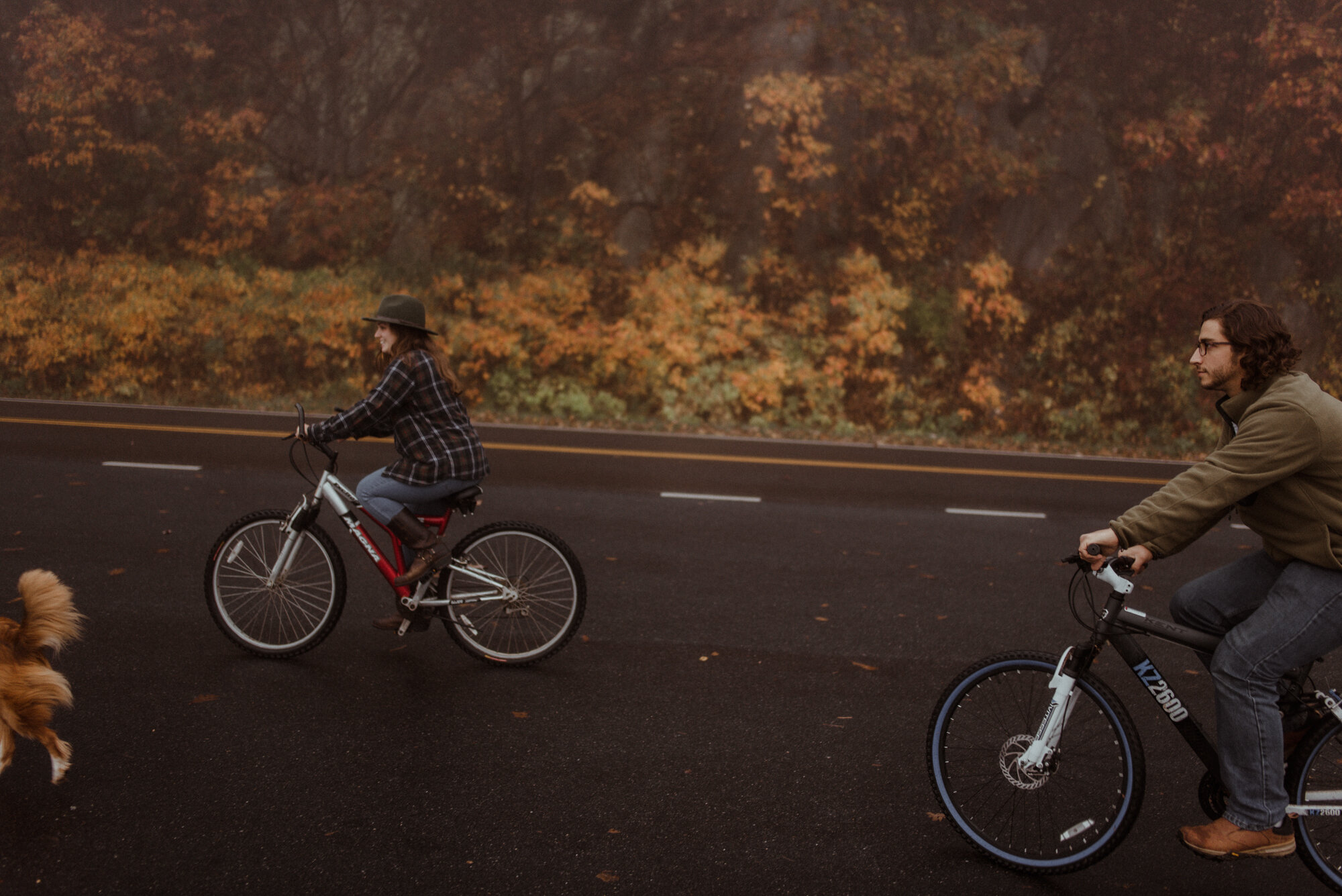 Shenandoah National Park Couple Photo Shoot - Autumn Photo Shoot on the Blue Ridge Parkway - Couple Bicycle Photo Shoot - Foggy Couple Photo Shoot - White Sails Creative_15.jpg