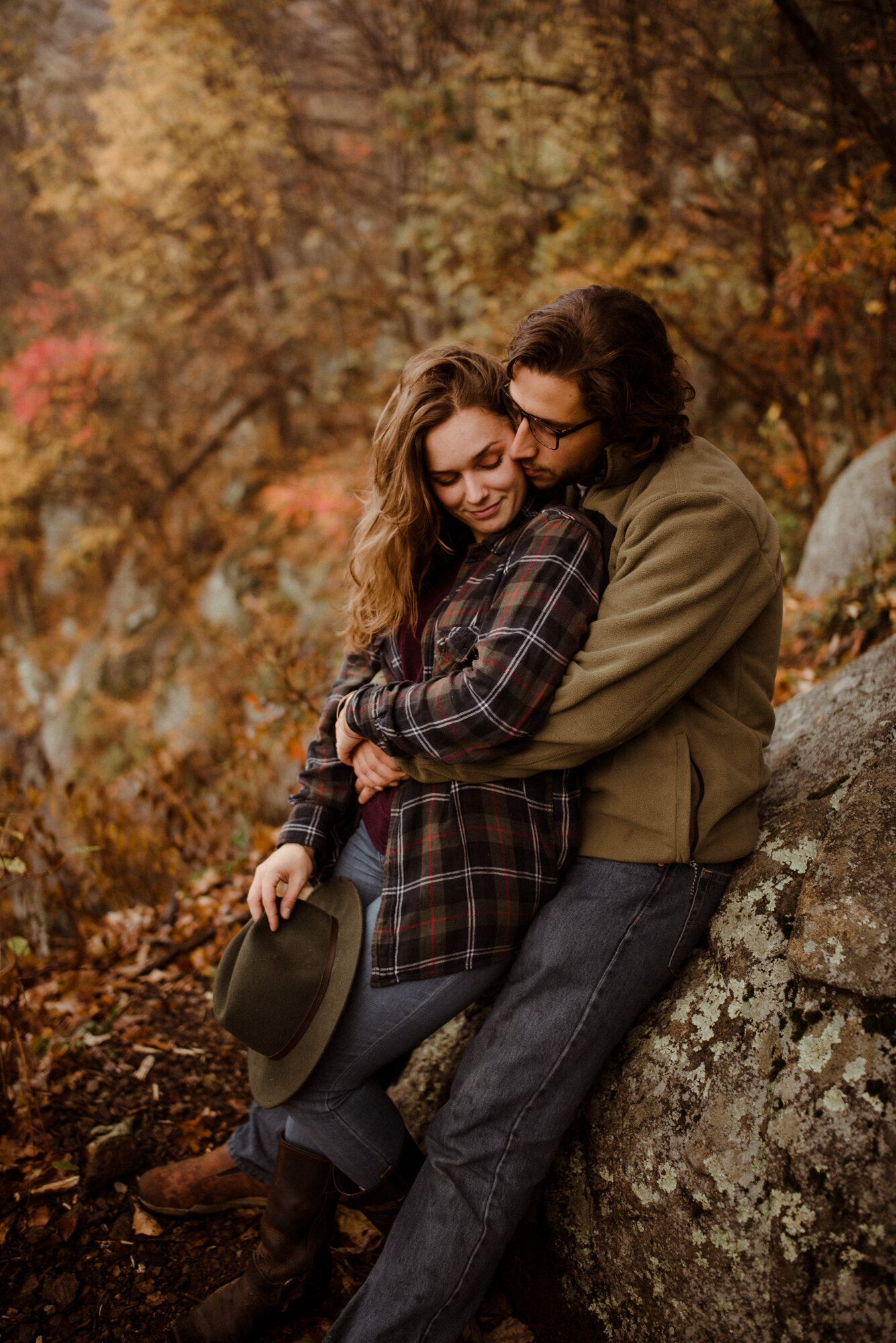 Shenandoah National Park Couple Photo Shoot - Autumn Photo Shoot on the Blue Ridge Parkway - Couple Bicycle Photo Shoot - Foggy Couple Photo Shoot - White Sails Creative_25.jpg