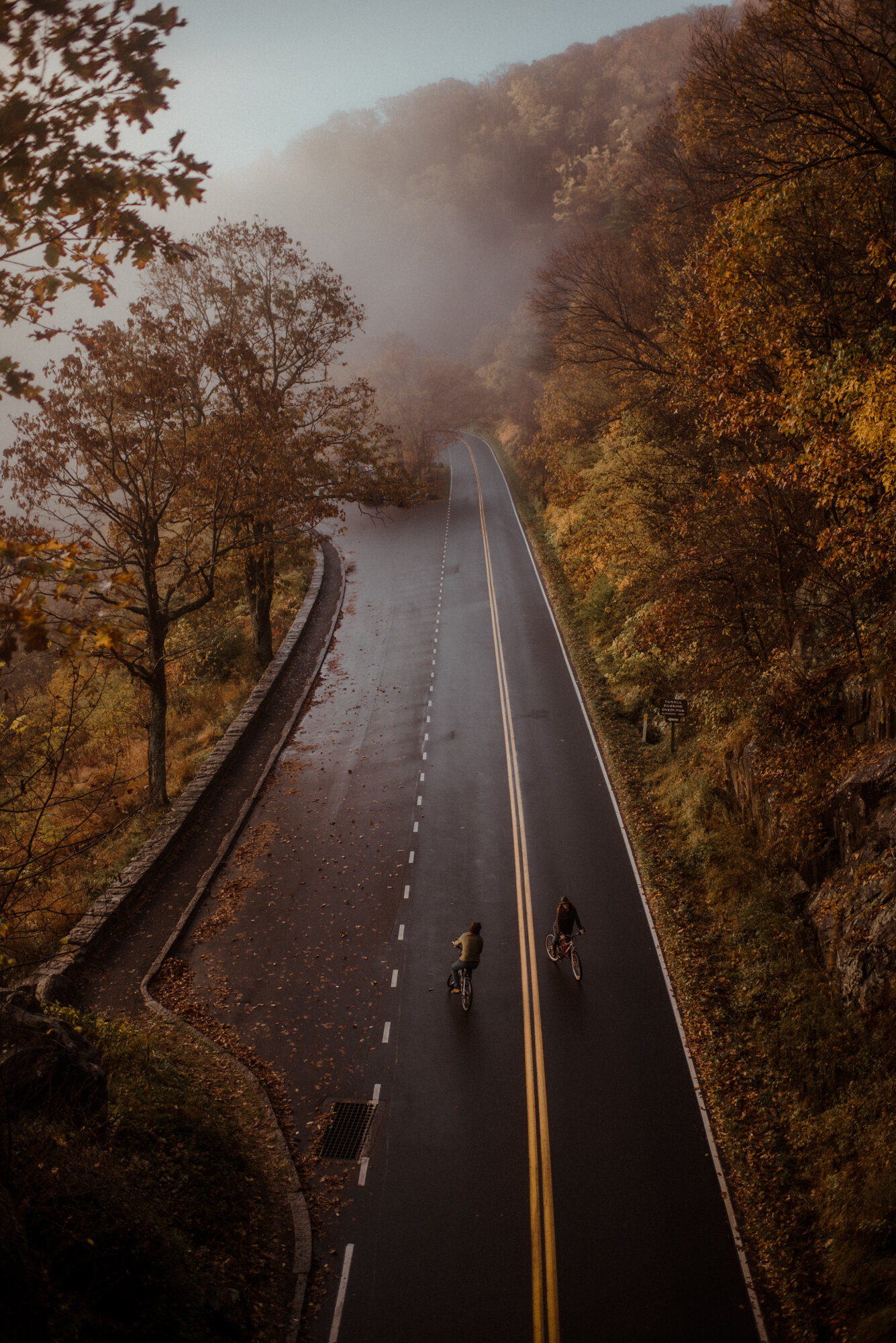 Shenandoah National Park Couple Photo Shoot - Autumn Photo Shoot on the Blue Ridge Parkway - Couple Bicycle Photo Shoot - Foggy Couple Photo Shoot - White Sails Creative_29.jpg