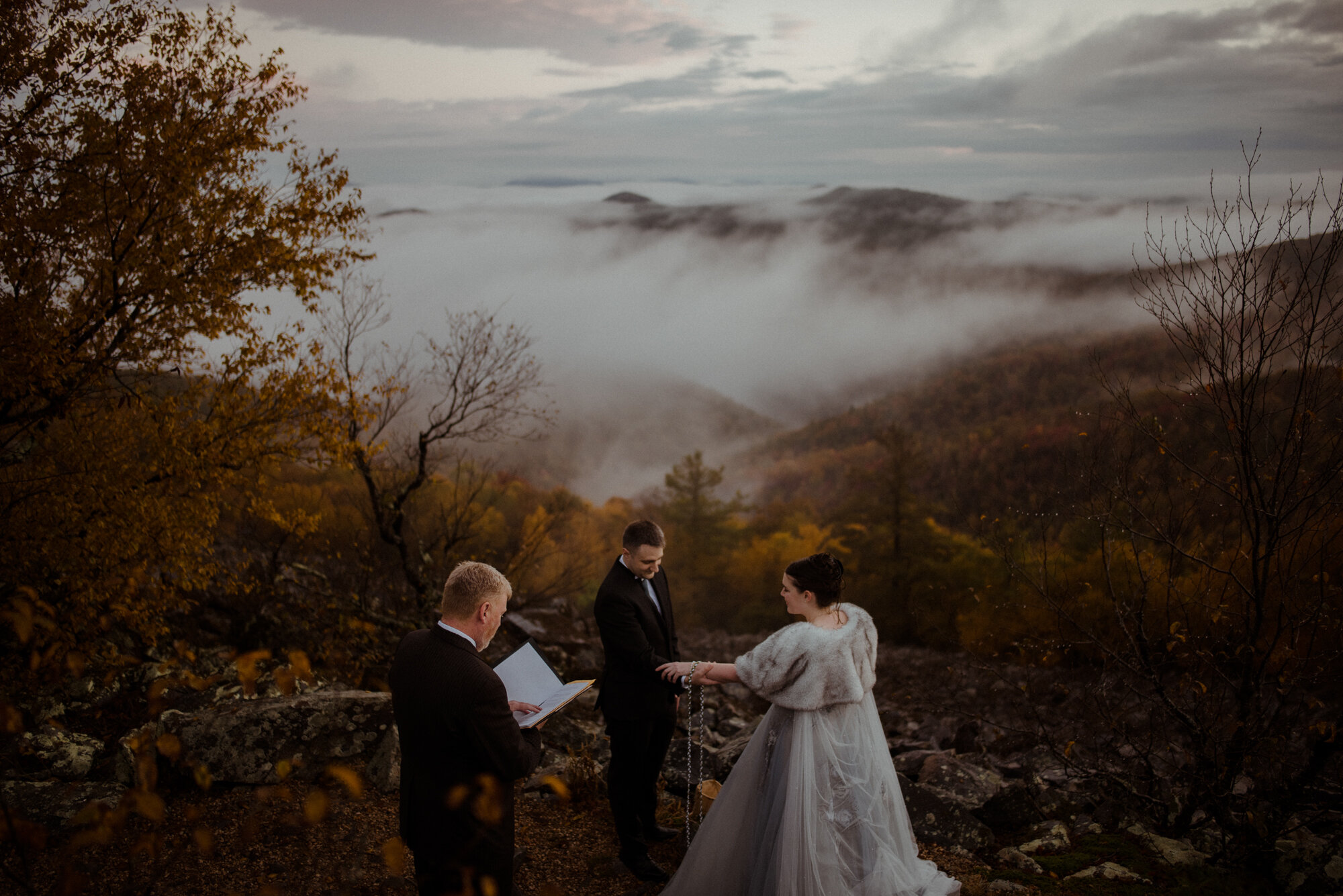 Wedding Ceremony in Shenandoah National Park - Black Rock Hike Elopement - Blue Ridge Parkway Wedding in the Fall - White Sails Creative_4.jpg