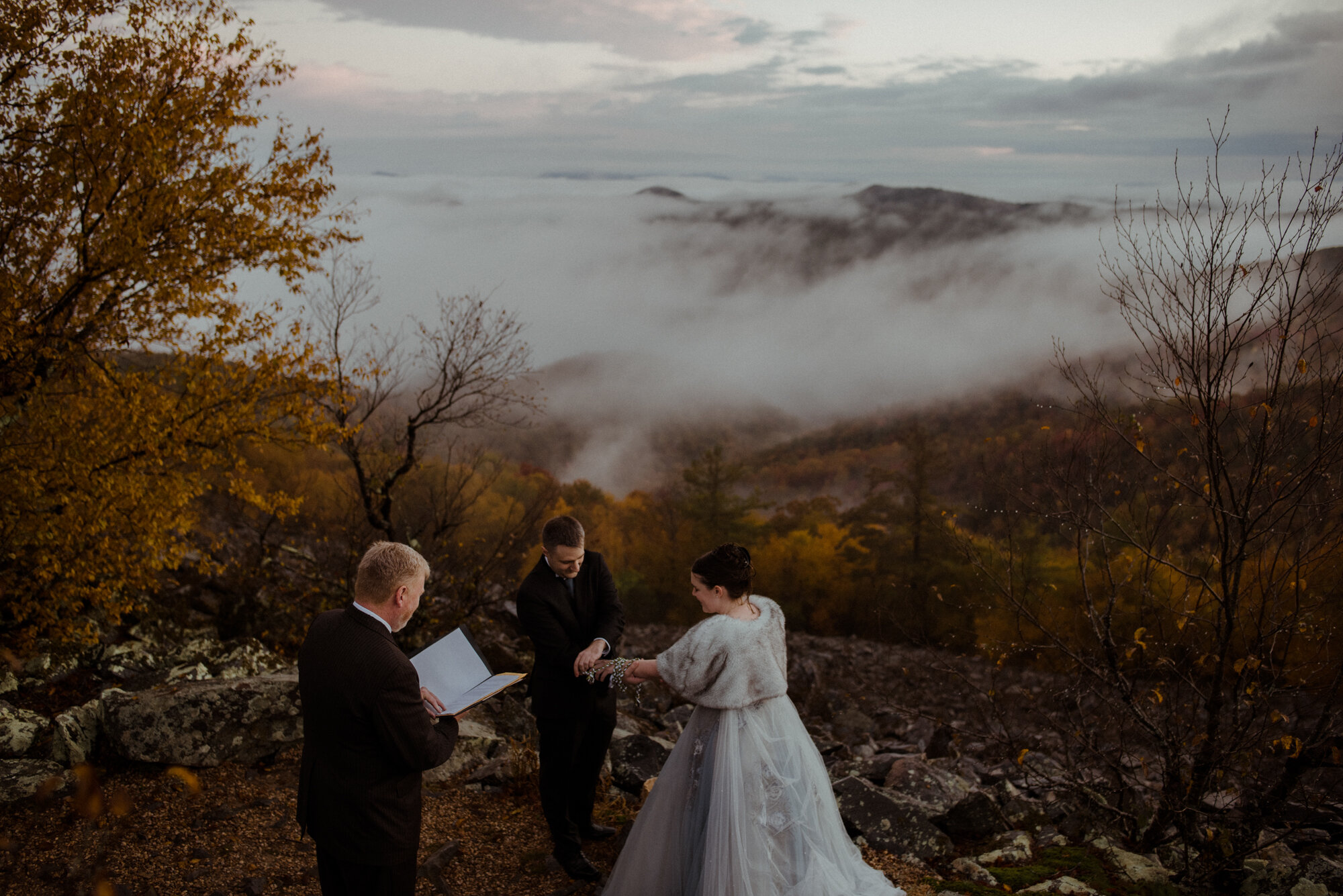 Wedding Ceremony in Shenandoah National Park - Black Rock Hike Elopement - Blue Ridge Parkway Wedding in the Fall - White Sails Creative_5.jpg