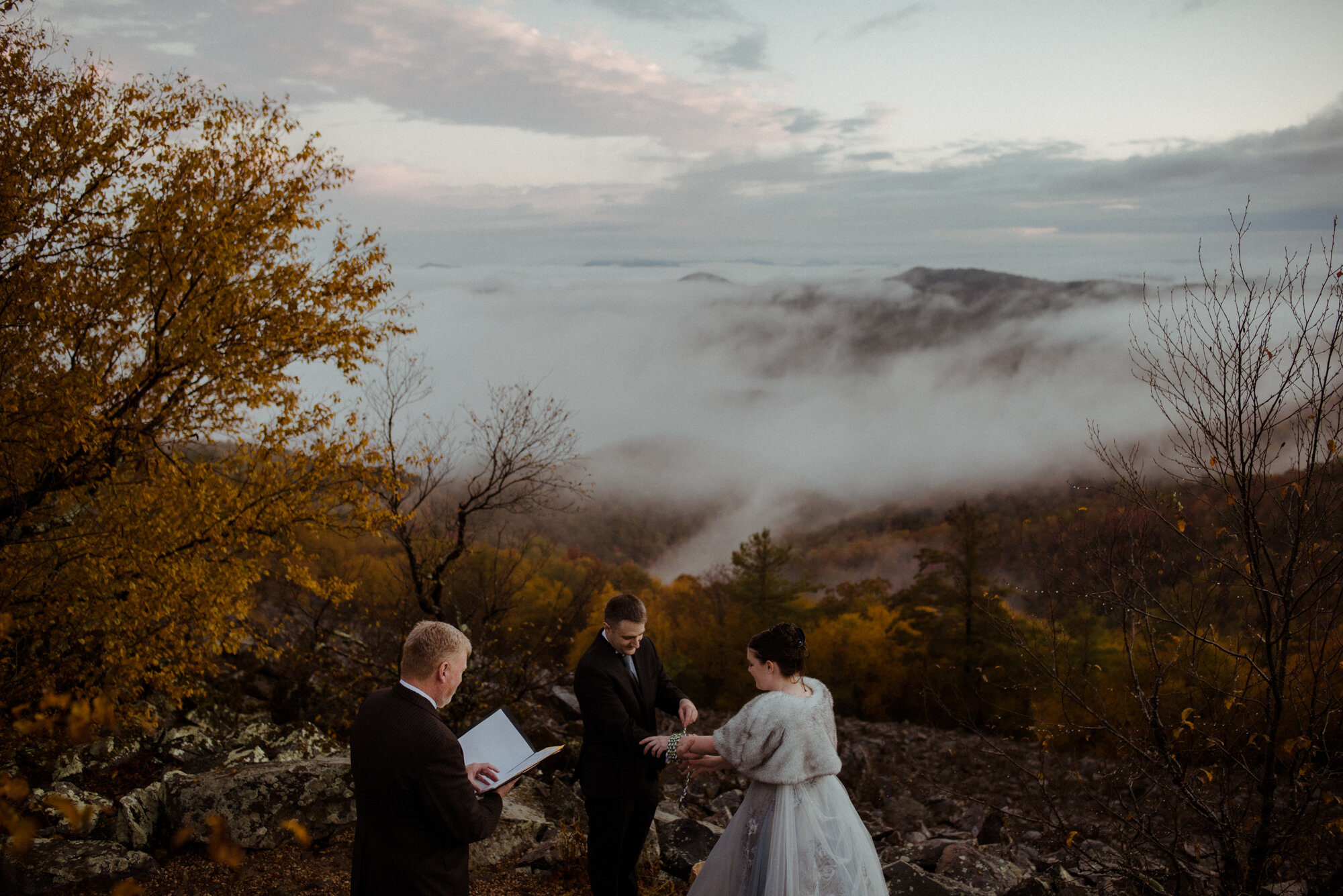 Wedding Ceremony in Shenandoah National Park - Black Rock Hike Elopement - Blue Ridge Parkway Wedding in the Fall - White Sails Creative_6.jpg