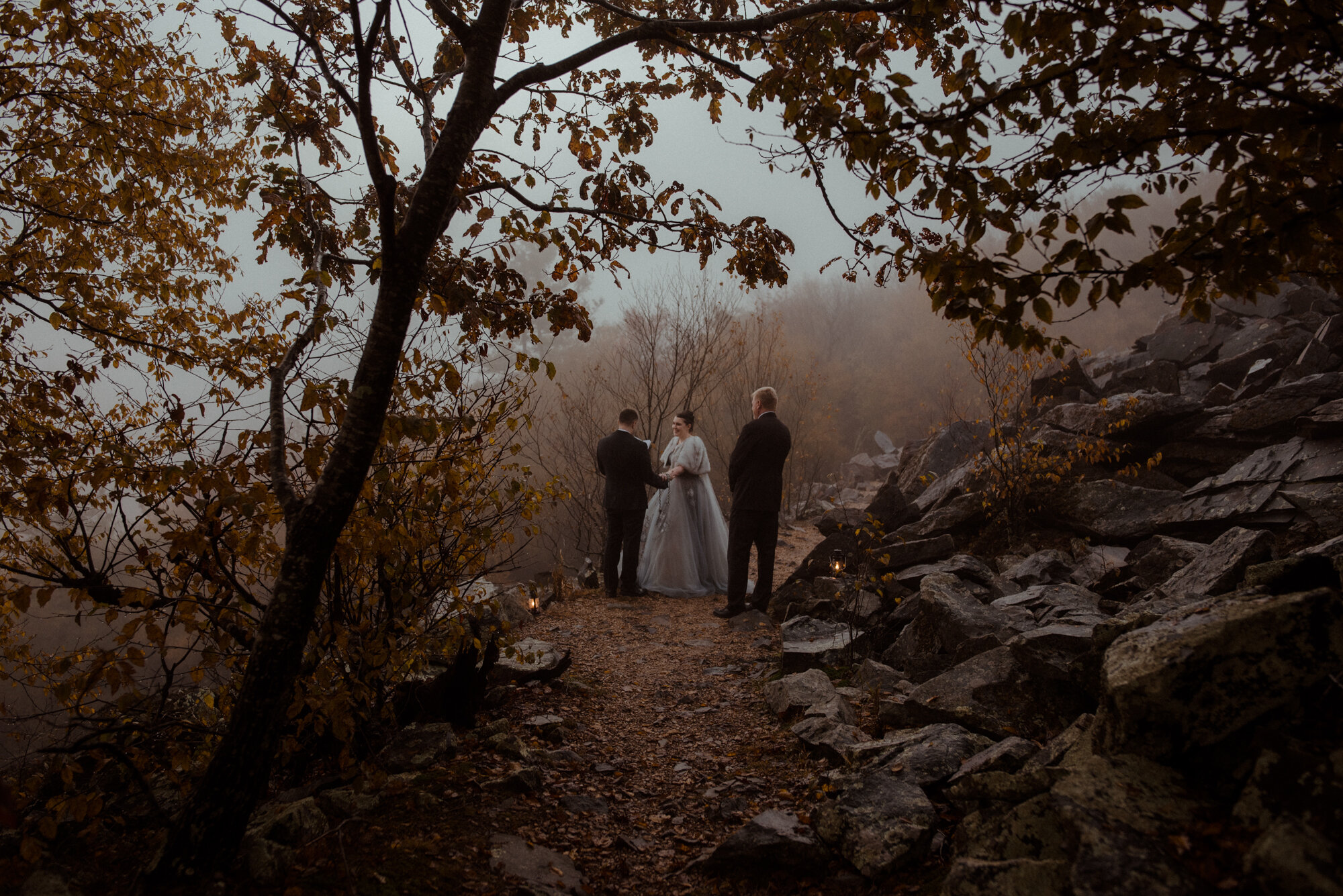 Wedding Ceremony in Shenandoah National Park - Black Rock Hike Elopement - Blue Ridge Parkway Wedding in the Fall - White Sails Creative_8.jpg