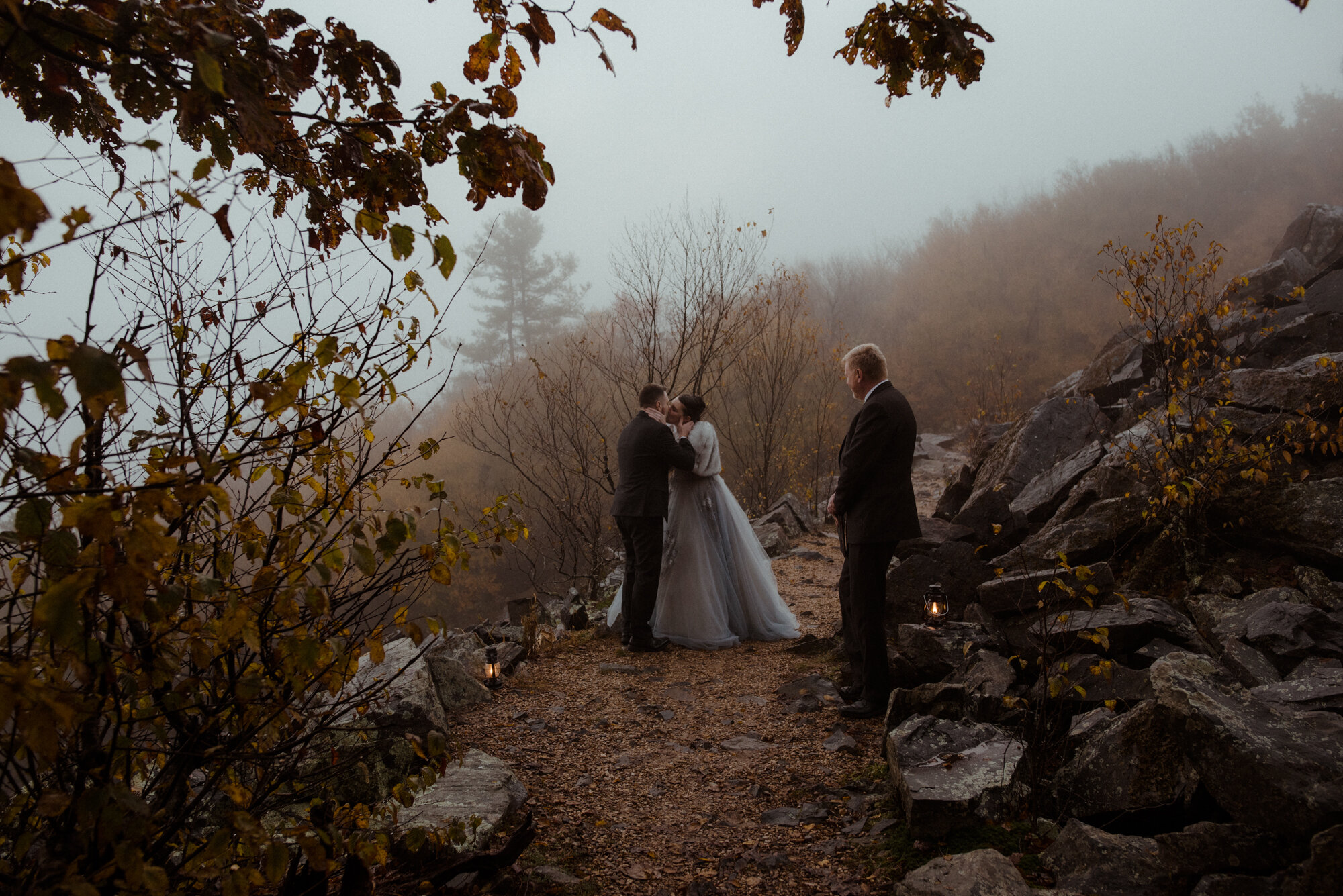 Wedding Ceremony in Shenandoah National Park - Black Rock Hike Elopement - Blue Ridge Parkway Wedding in the Fall - White Sails Creative_10.jpg