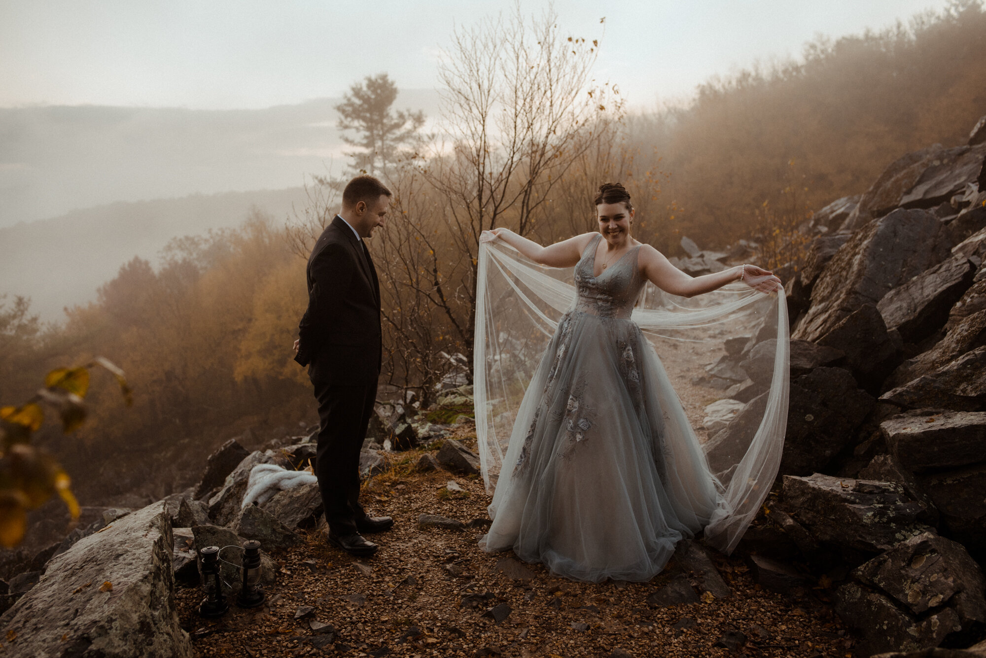 Wedding Ceremony in Shenandoah National Park - Black Rock Hike Elopement - Blue Ridge Parkway Wedding in the Fall - White Sails Creative_15.jpg