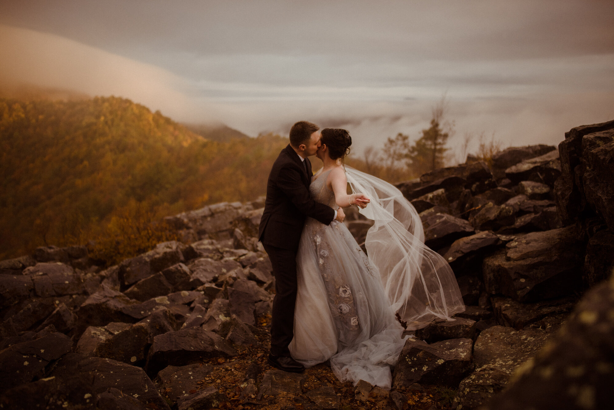Wedding Ceremony in Shenandoah National Park - Black Rock Hike Elopement - Blue Ridge Parkway Wedding in the Fall - White Sails Creative_19.jpg
