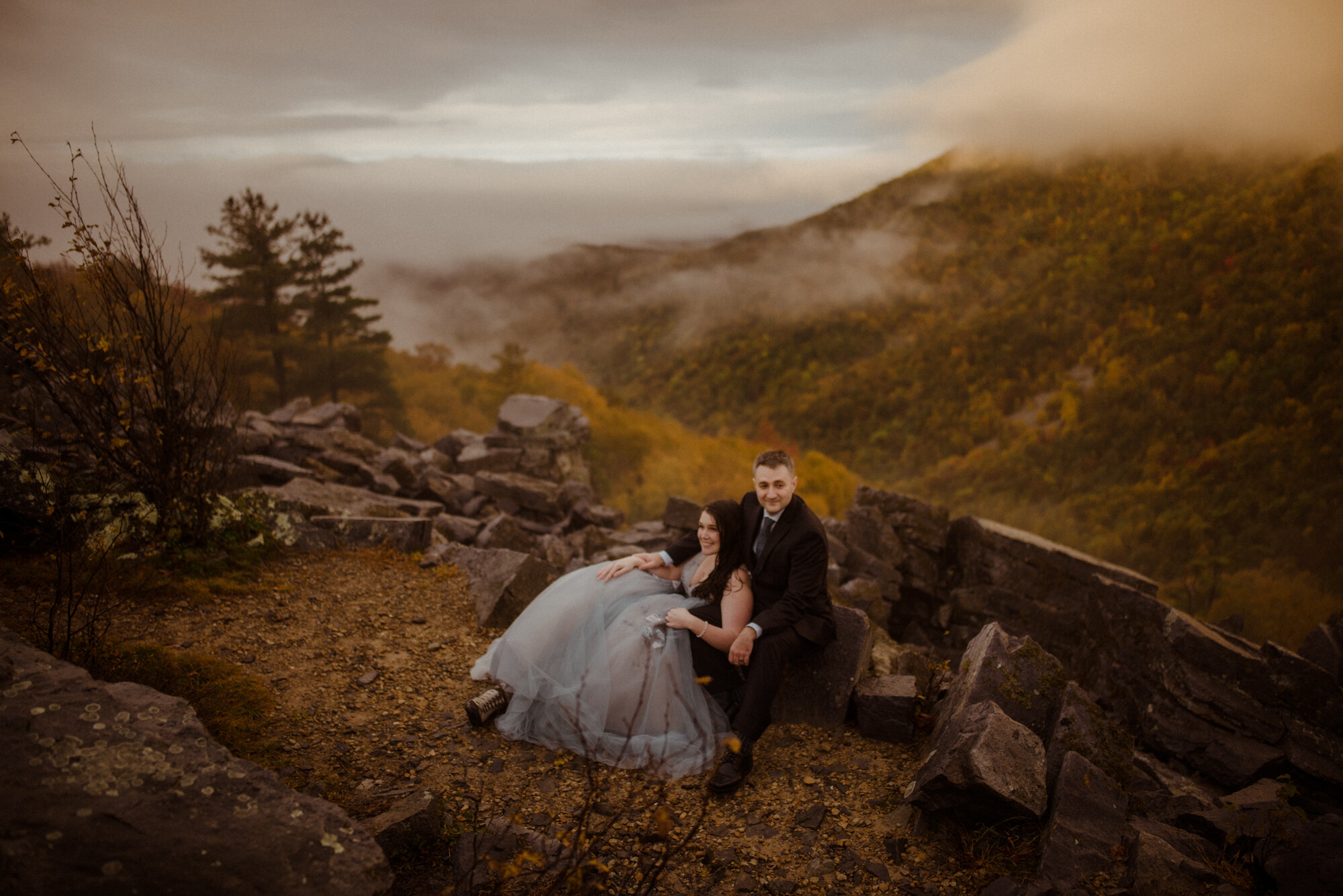 Wedding Ceremony in Shenandoah National Park - Black Rock Hike Elopement - Blue Ridge Parkway Wedding in the Fall - White Sails Creative_23.jpg