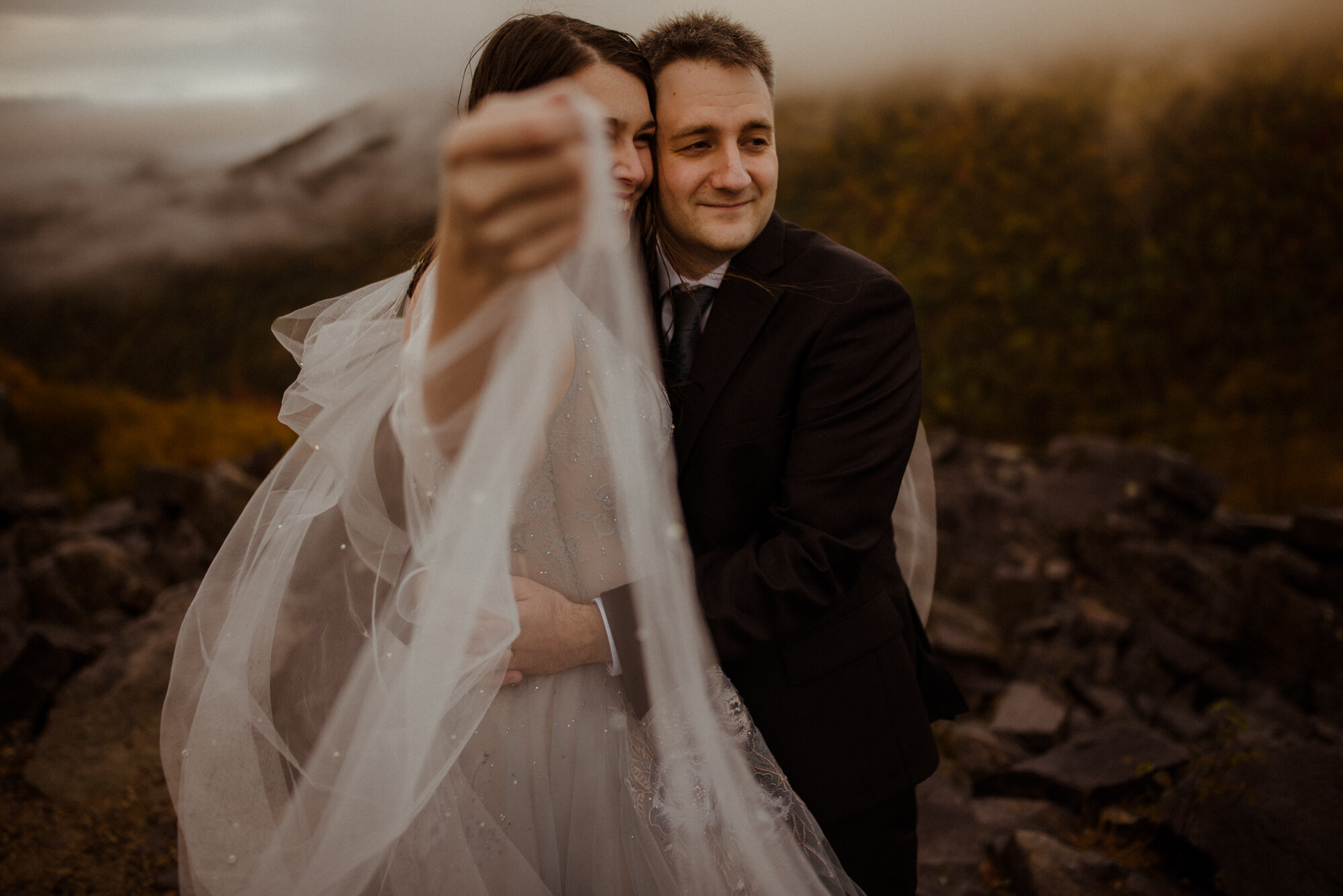 Wedding Ceremony in Shenandoah National Park - Black Rock Hike Elopement - Blue Ridge Parkway Wedding in the Fall - White Sails Creative_26.jpg