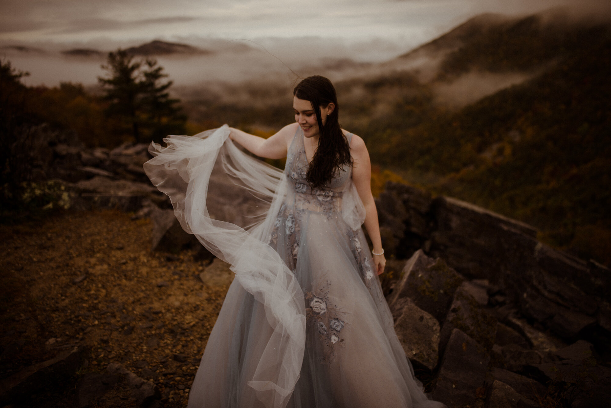 Wedding Ceremony in Shenandoah National Park - Black Rock Hike Elopement - Blue Ridge Parkway Wedding in the Fall - White Sails Creative_32.jpg