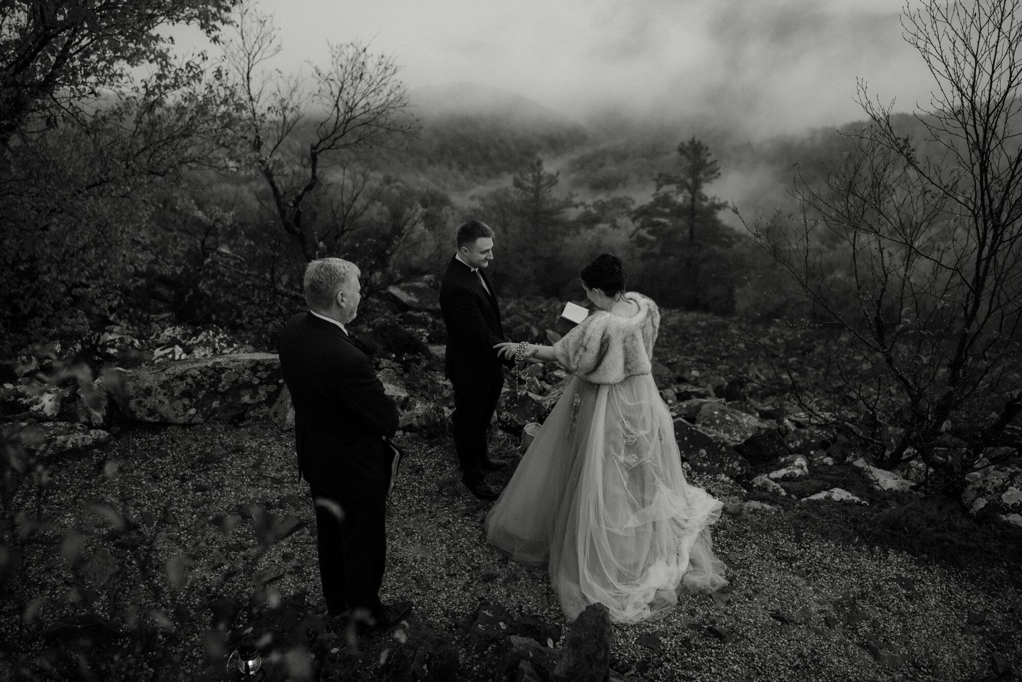 Wedding Ceremony in Shenandoah National Park - Black Rock Hike Elopement - Blue Ridge Parkway Wedding in the Fall - White Sails Creative_38.jpg