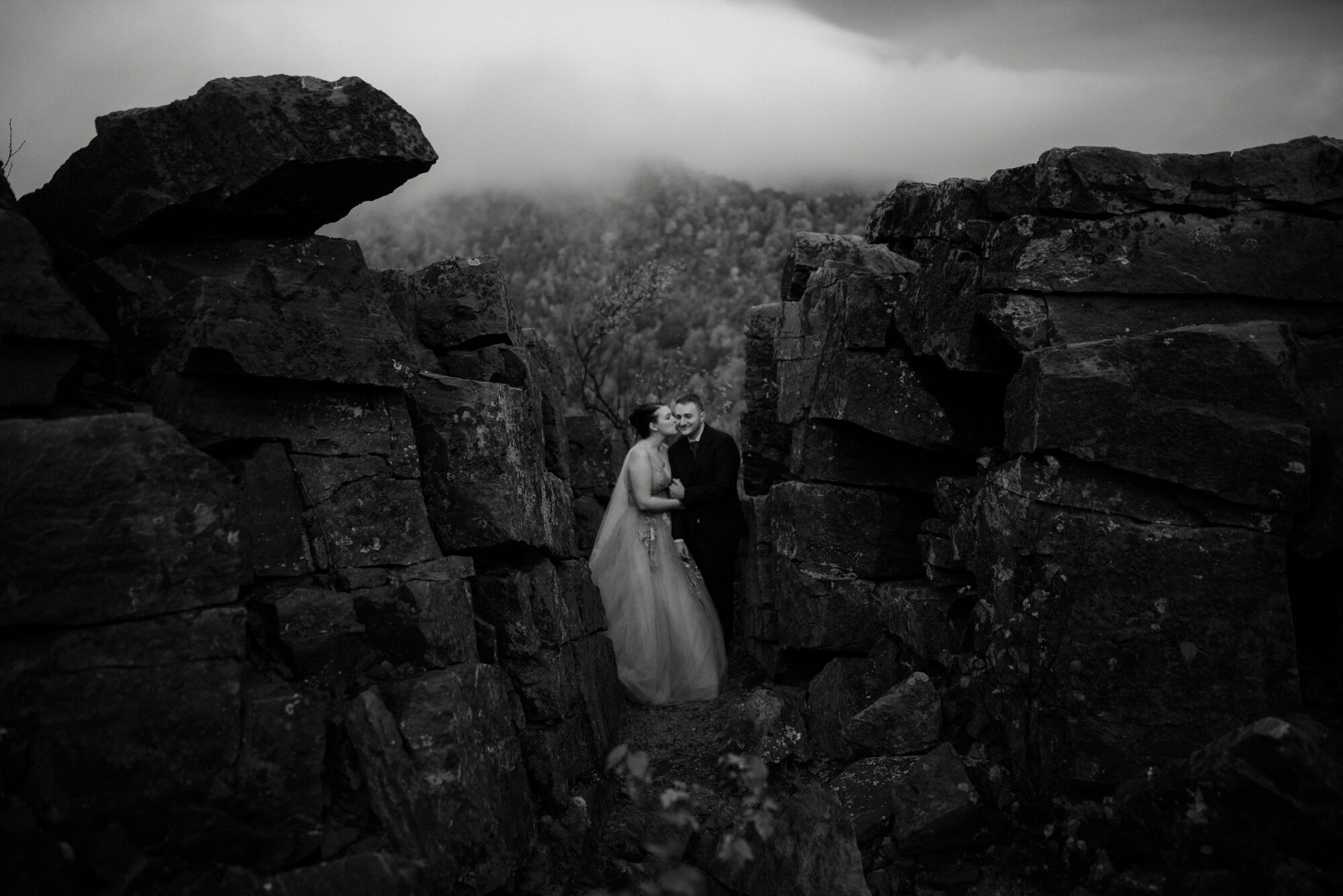 Wedding Ceremony in Shenandoah National Park - Black Rock Hike Elopement - Blue Ridge Parkway Wedding in the Fall - White Sails Creative_41.jpg