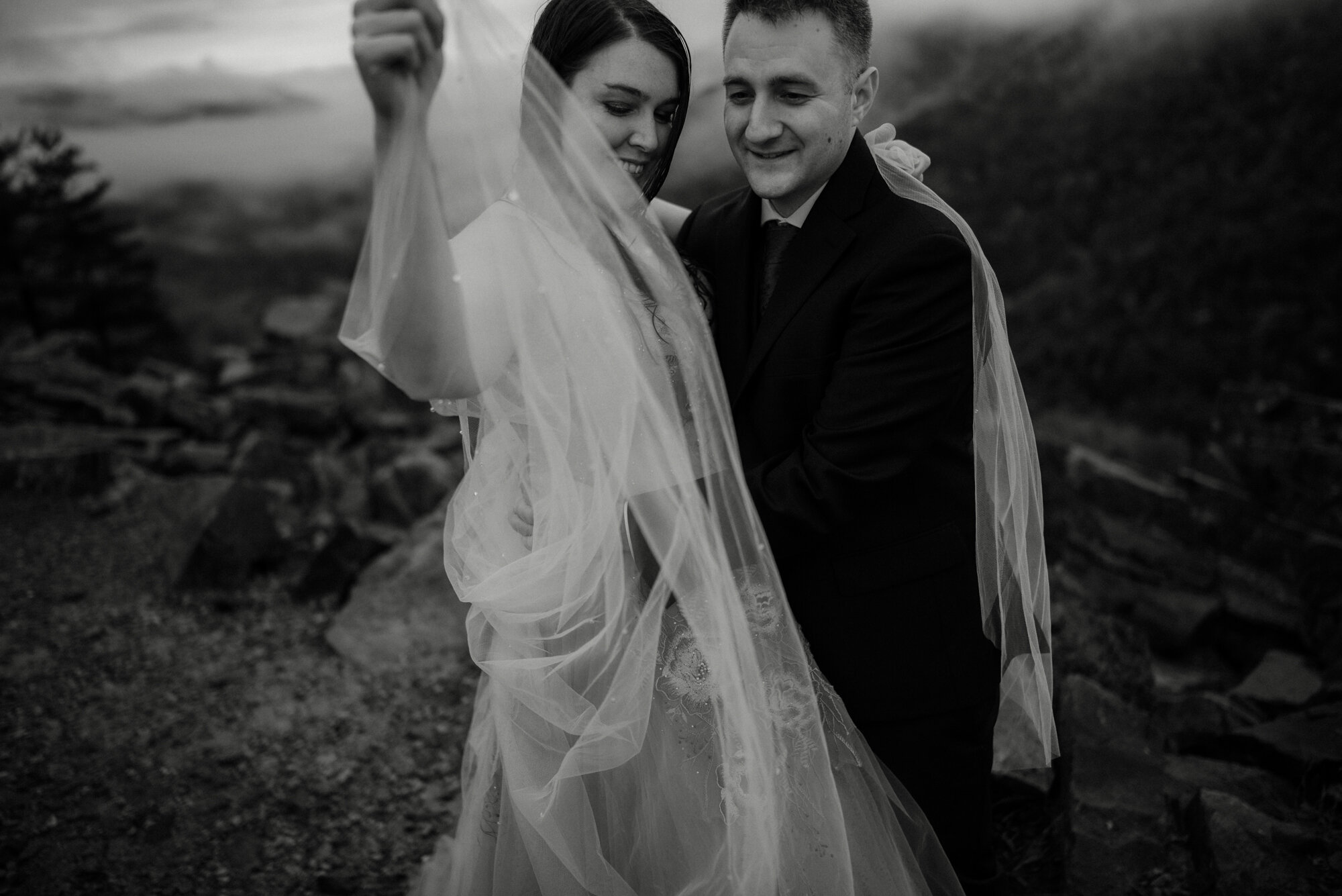 Wedding Ceremony in Shenandoah National Park - Black Rock Hike Elopement - Blue Ridge Parkway Wedding in the Fall - White Sails Creative_42.jpg