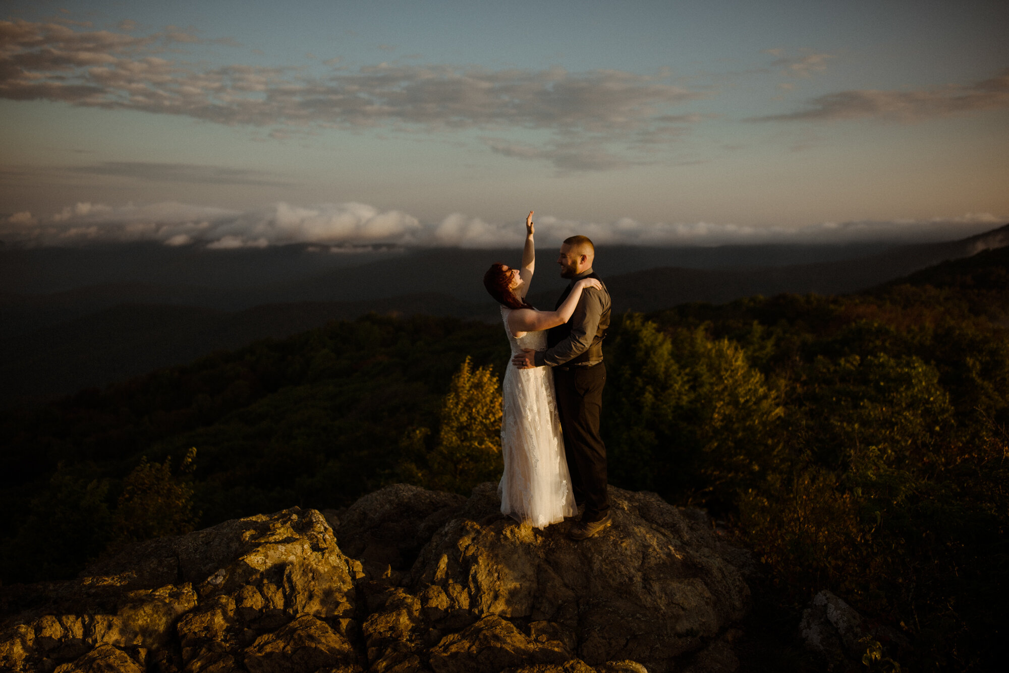 Wedding Ceremony in Shenandoah National Park - Black Rock Hike Elopement - Blue Ridge Parkway Wedding in the Fall - White Sails Creative.jpg