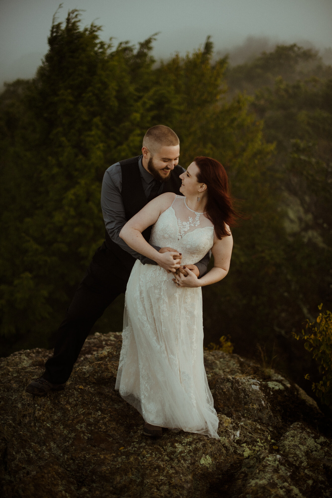 Sunrise hiking elopement - Foggy hiking elopement - virginia waterfall elopement - shenandoah national park elopement - white sails creative_36.jpg