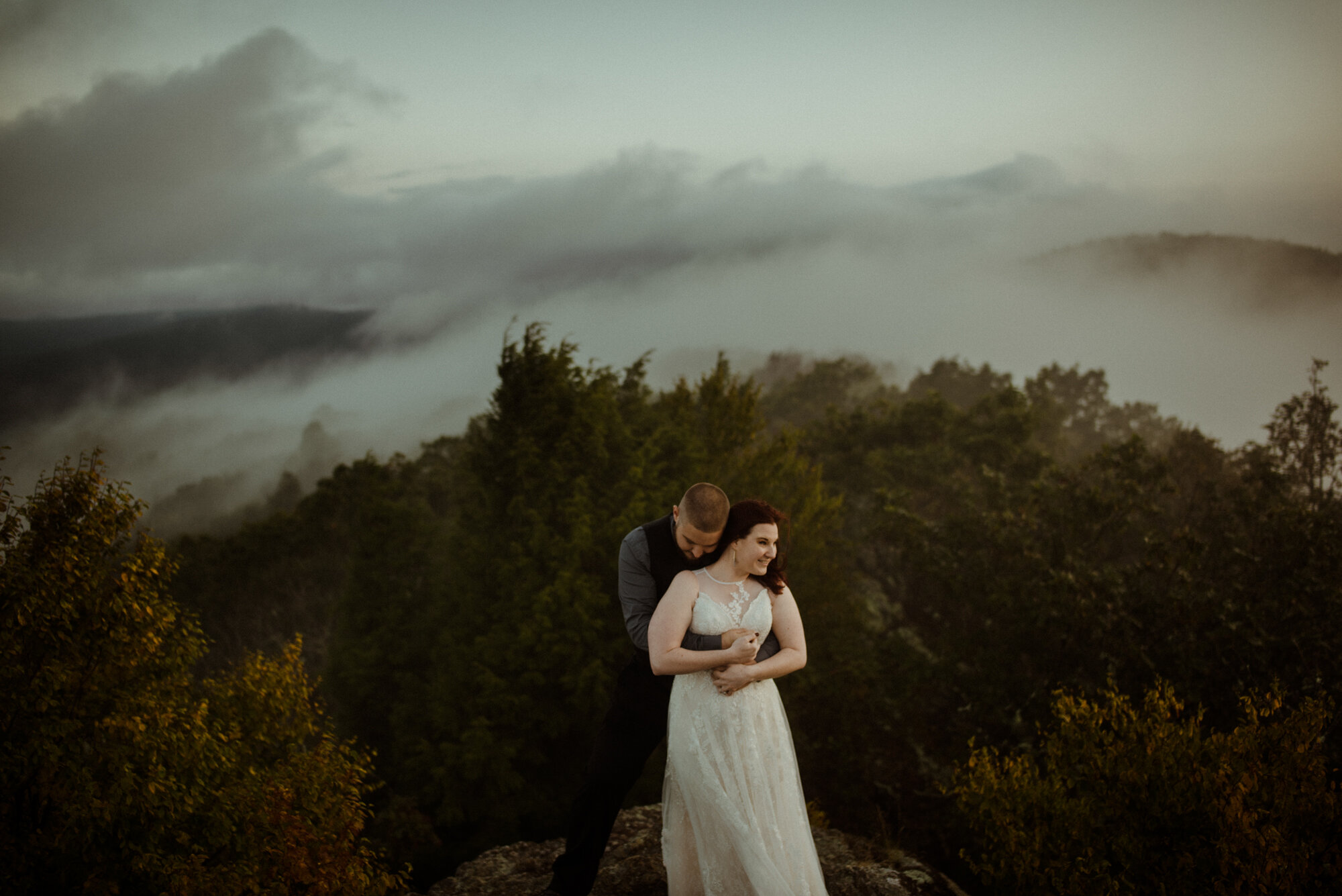 Sunrise hiking elopement - Foggy hiking elopement - virginia waterfall elopement - shenandoah national park elopement - white sails creative_37.jpg