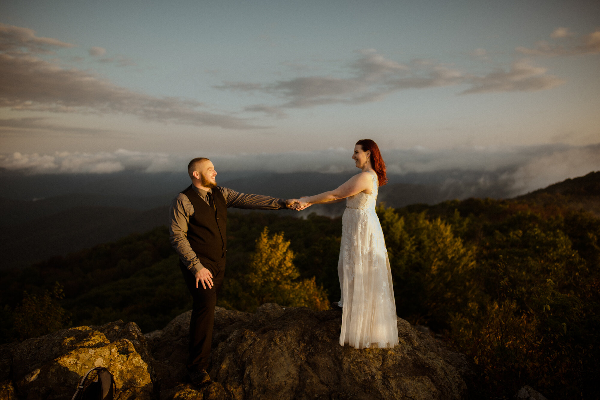 Sunrise hiking elopement - Foggy hiking elopement - virginia waterfall elopement - shenandoah national park elopement - white sails creative_47.jpg