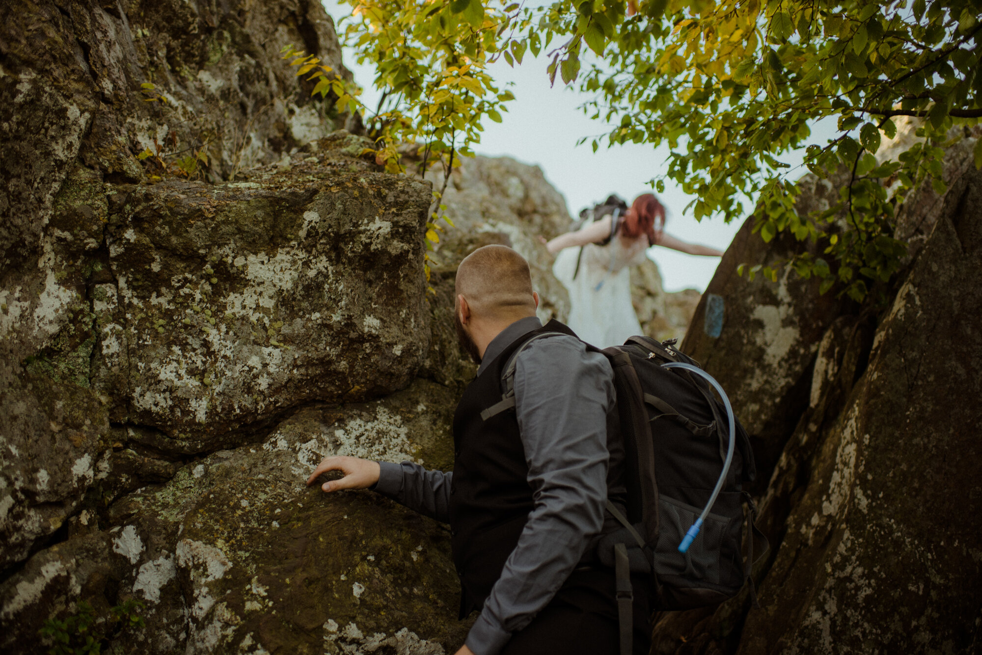 Sunrise hiking elopement - Foggy hiking elopement - virginia waterfall elopement - shenandoah national park elopement - white sails creative_79.jpg