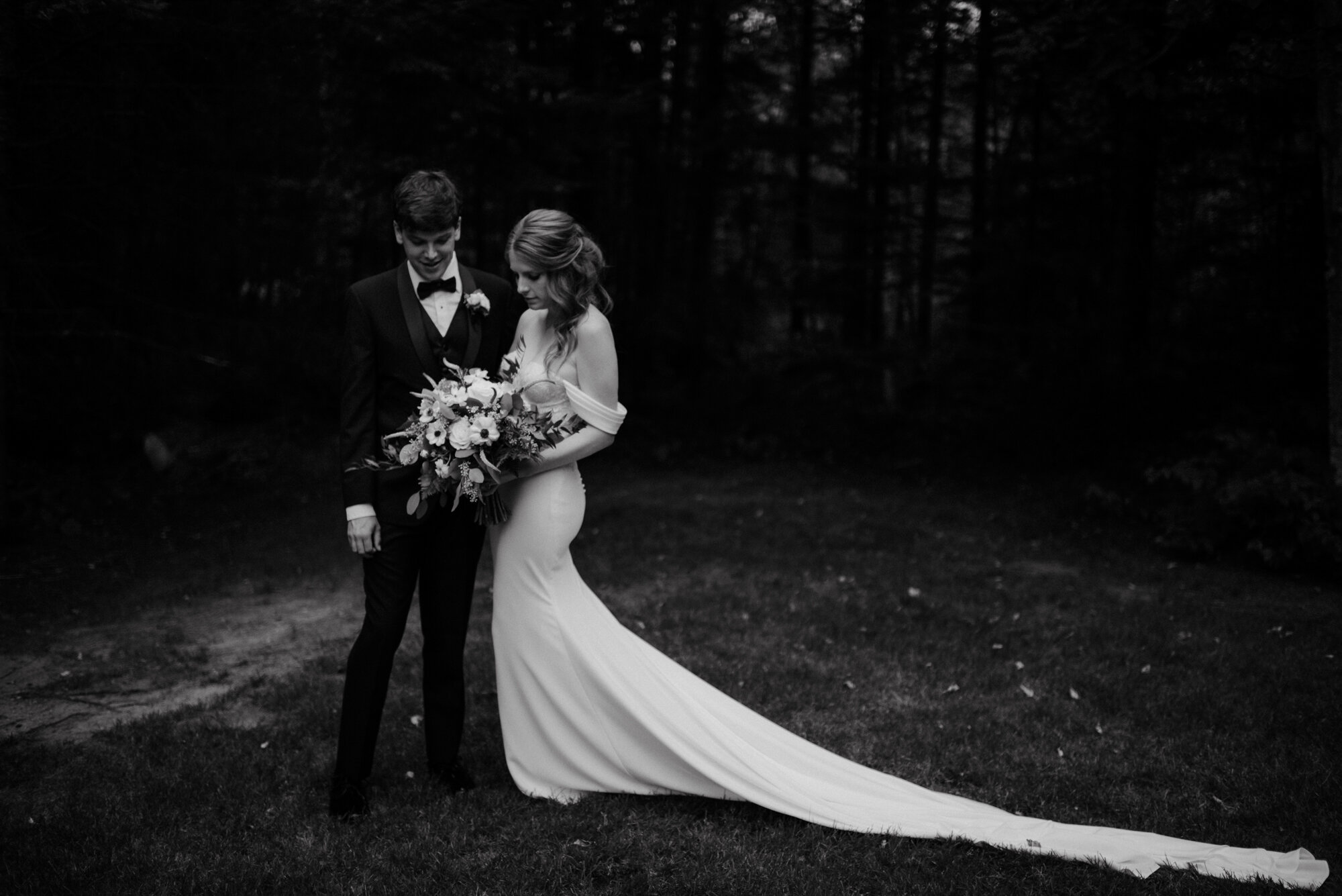 Autumn Elopement in New Hampshire - Backyard Wedding during COVID and Sunrise Hike in Wedding Dress - White Sails Creative_67.jpg
