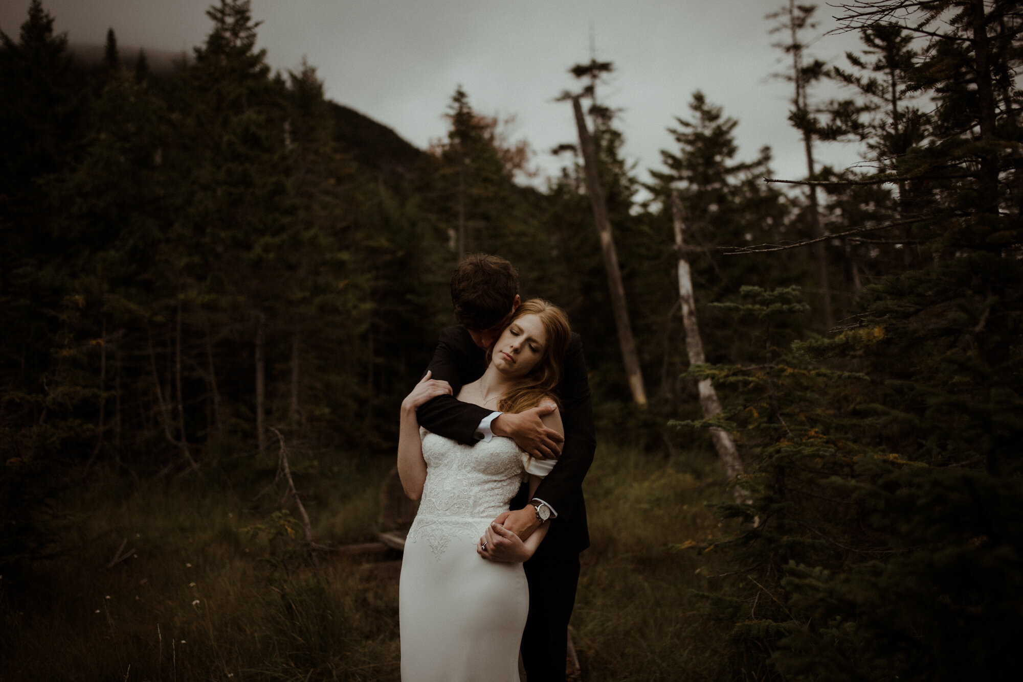 Autumn Elopement in New Hampshire - Backyard Wedding during COVID and Sunrise Hike in Wedding Dress - White Sails Creative_111.jpg