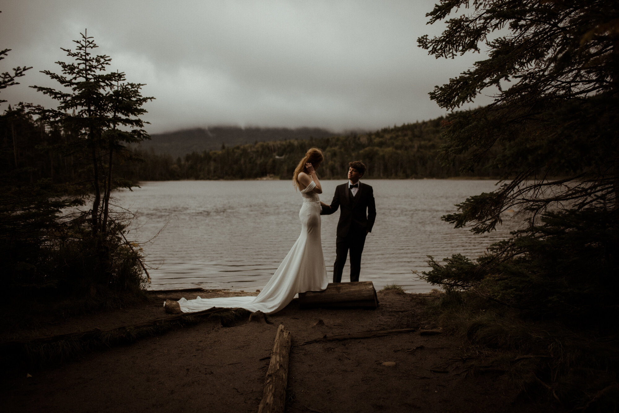 Autumn Elopement in New Hampshire - Backyard Wedding during COVID and Sunrise Hike in Wedding Dress - White Sails Creative_116.jpg