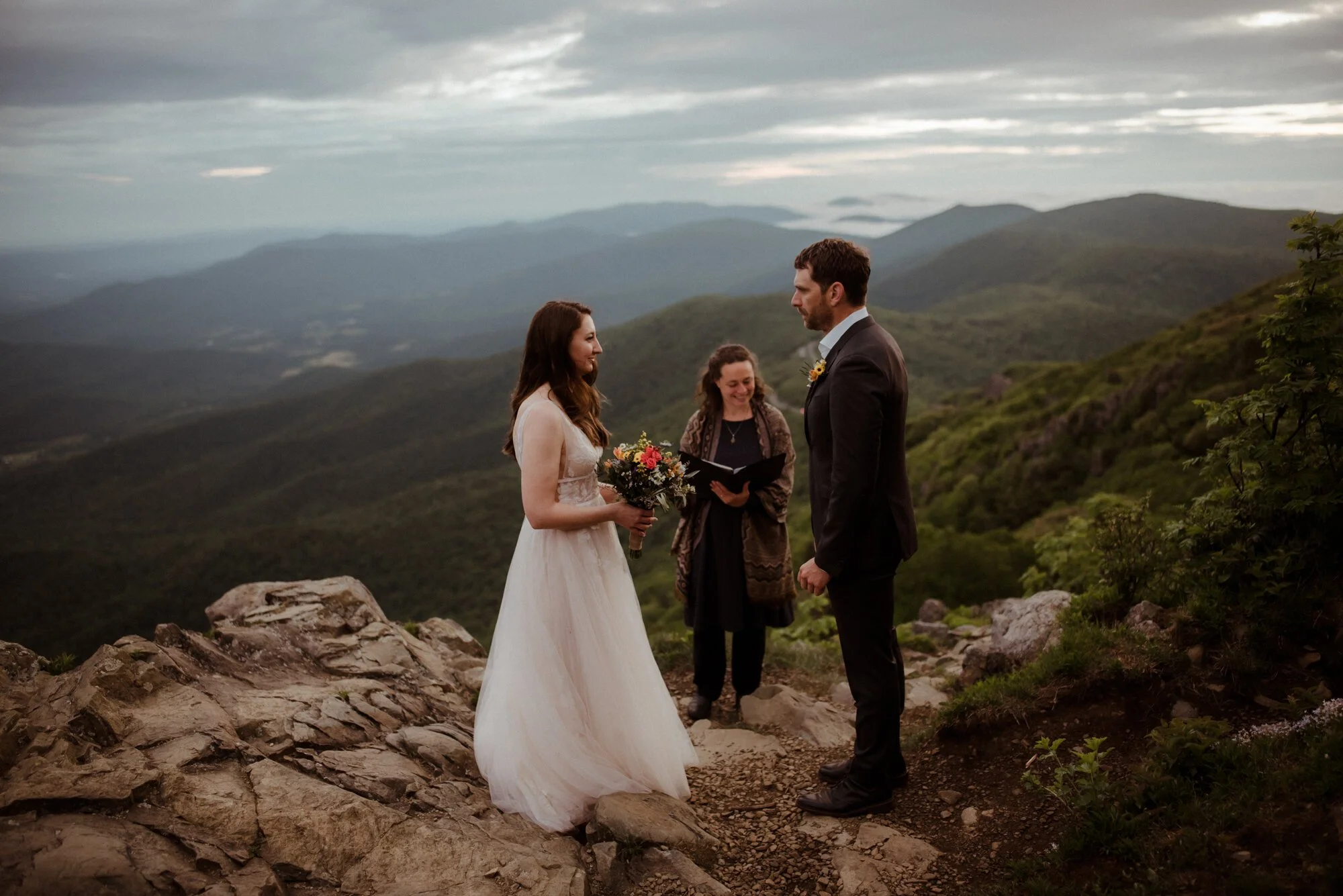 June Sunrise Elopement in Shenandoah National Park | Stony Man Elopement Ceremony and Picnic