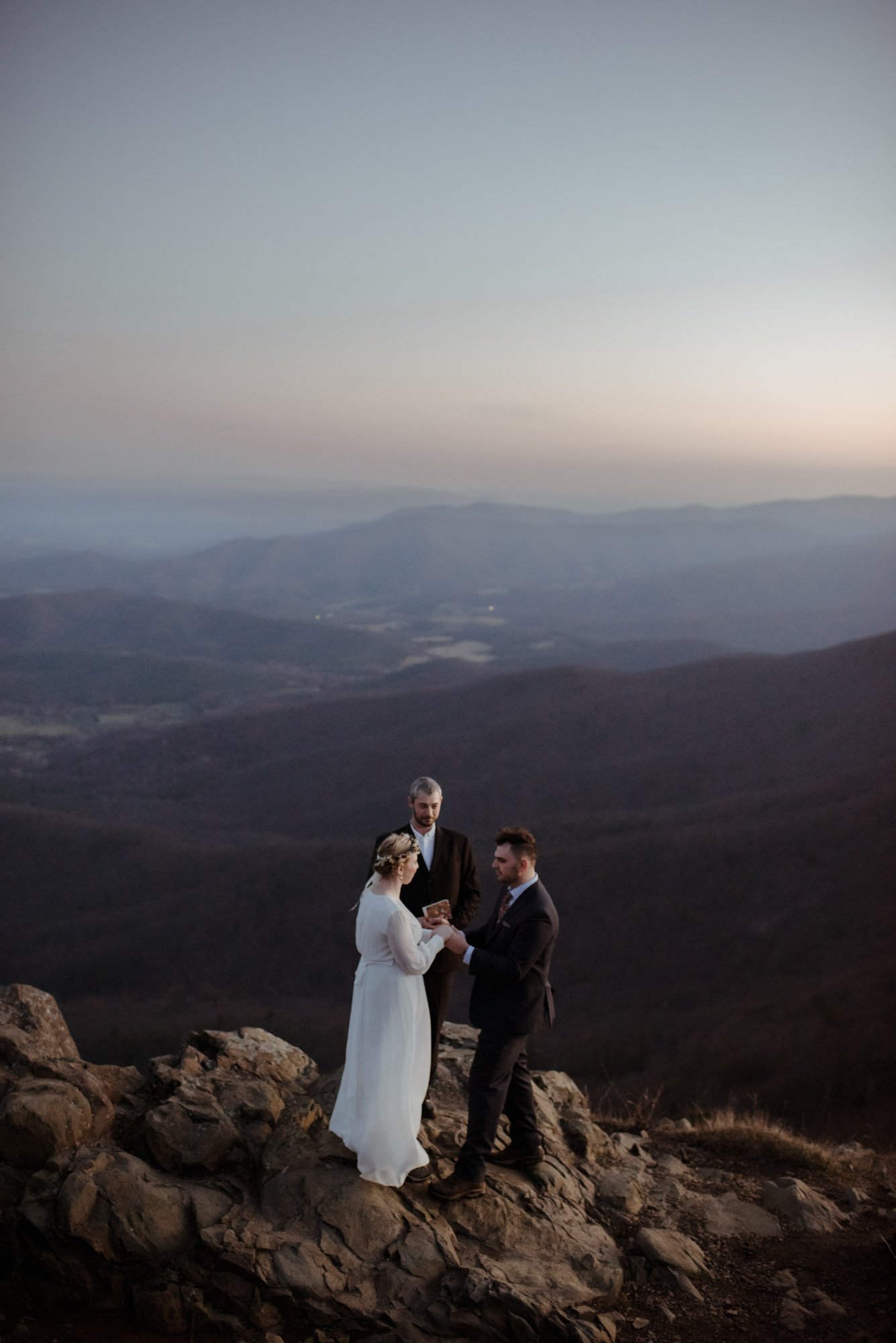 March Sunrise Hiking Elopement Ceremony with Friends and Family in Shenandoah National Park_6.jpg