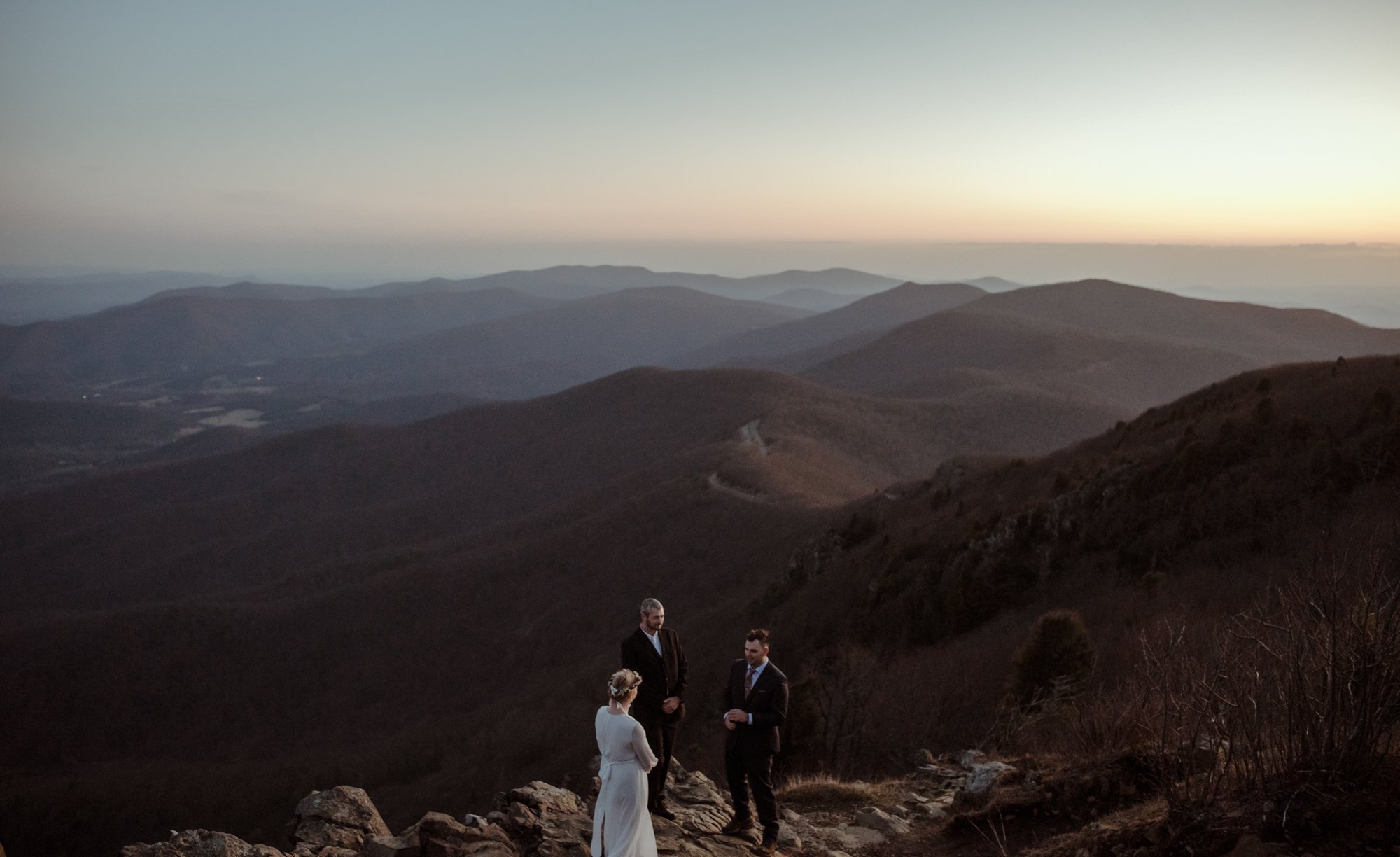 March Sunrise Hiking Elopement Ceremony with Friends and Family in Shenandoah National Park_9.jpg
