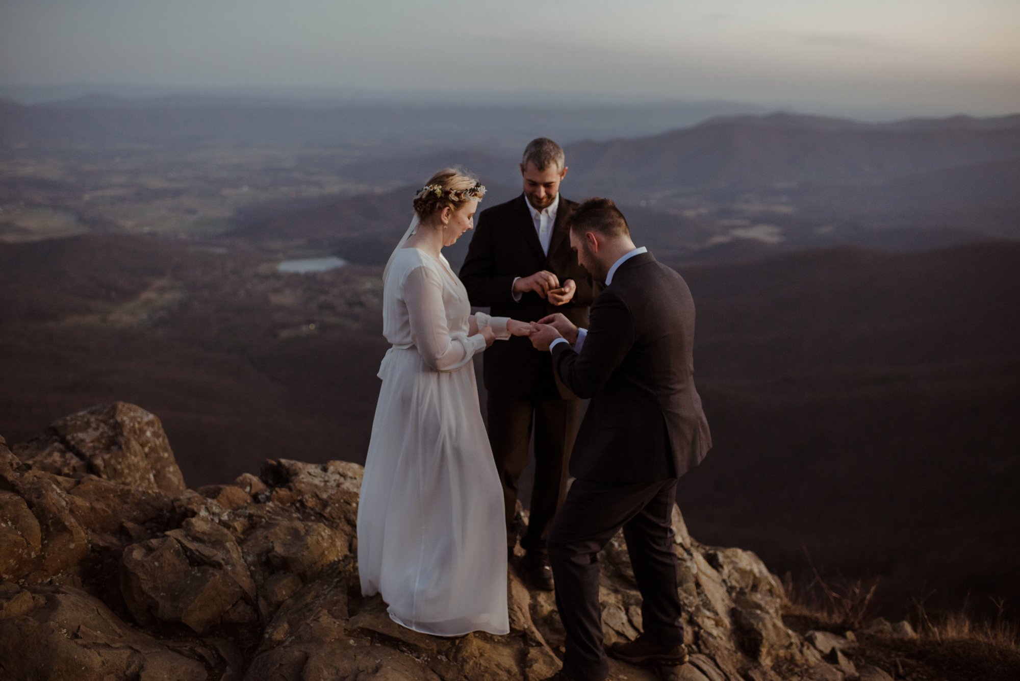 March Sunrise Hiking Elopement Ceremony with Friends and Family in Shenandoah National Park_12.jpg