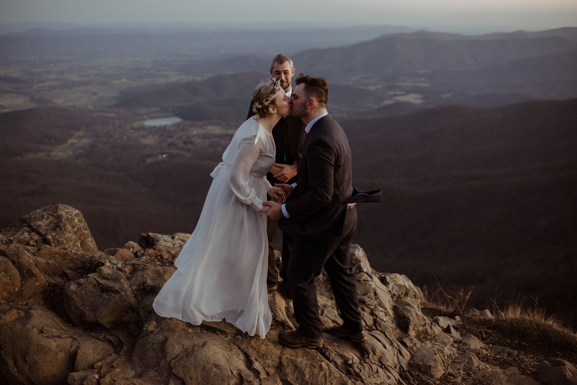 March Sunrise Hiking Elopement Ceremony with Friends and Family in Shenandoah National Park_15.jpg