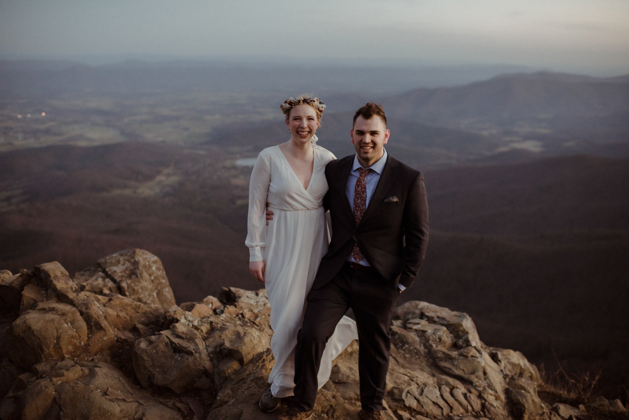 March Sunrise Hiking Elopement Ceremony with Friends and Family in Shenandoah National Park_17.jpg