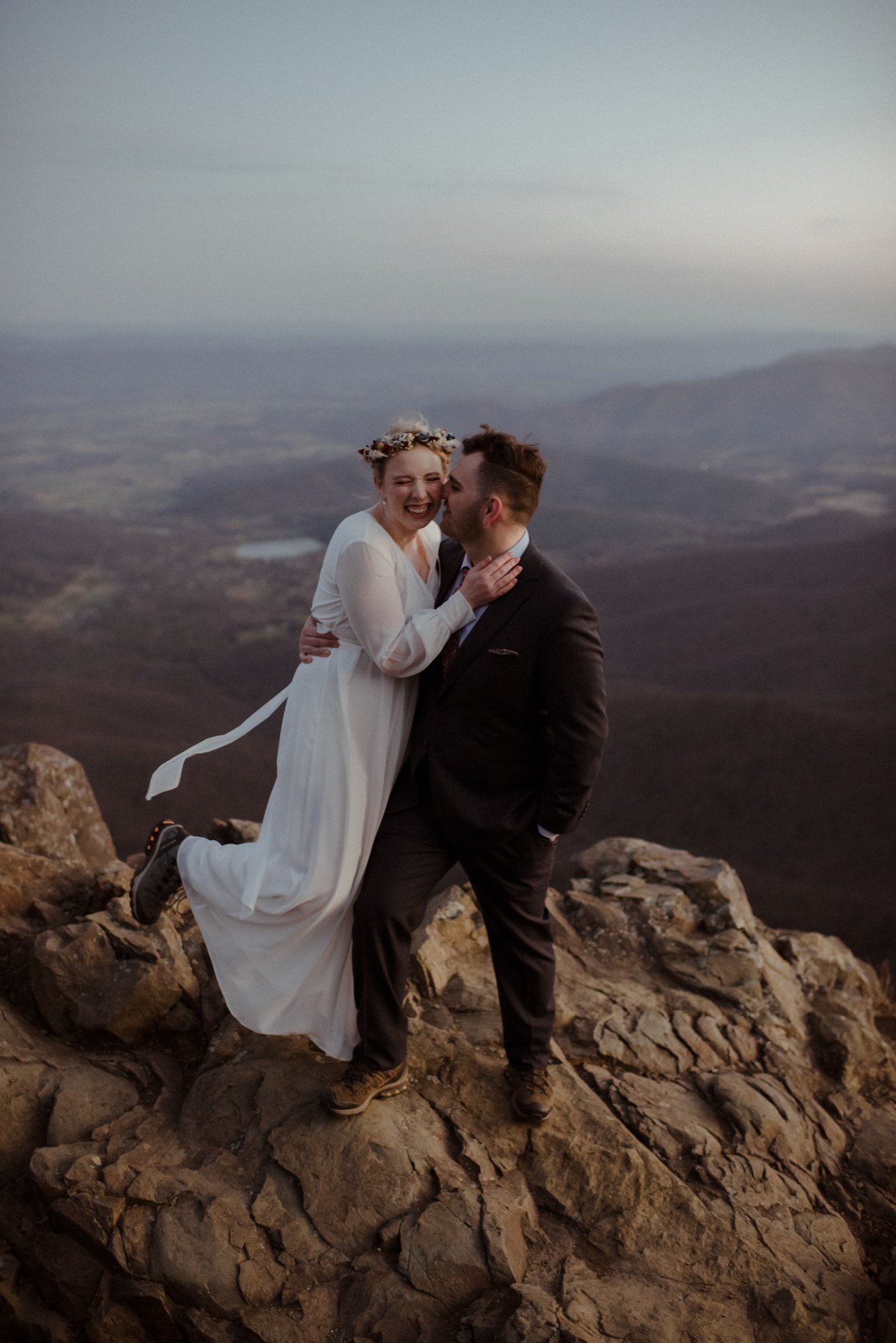 March Sunrise Hiking Elopement Ceremony with Friends and Family in Shenandoah National Park_19.jpg