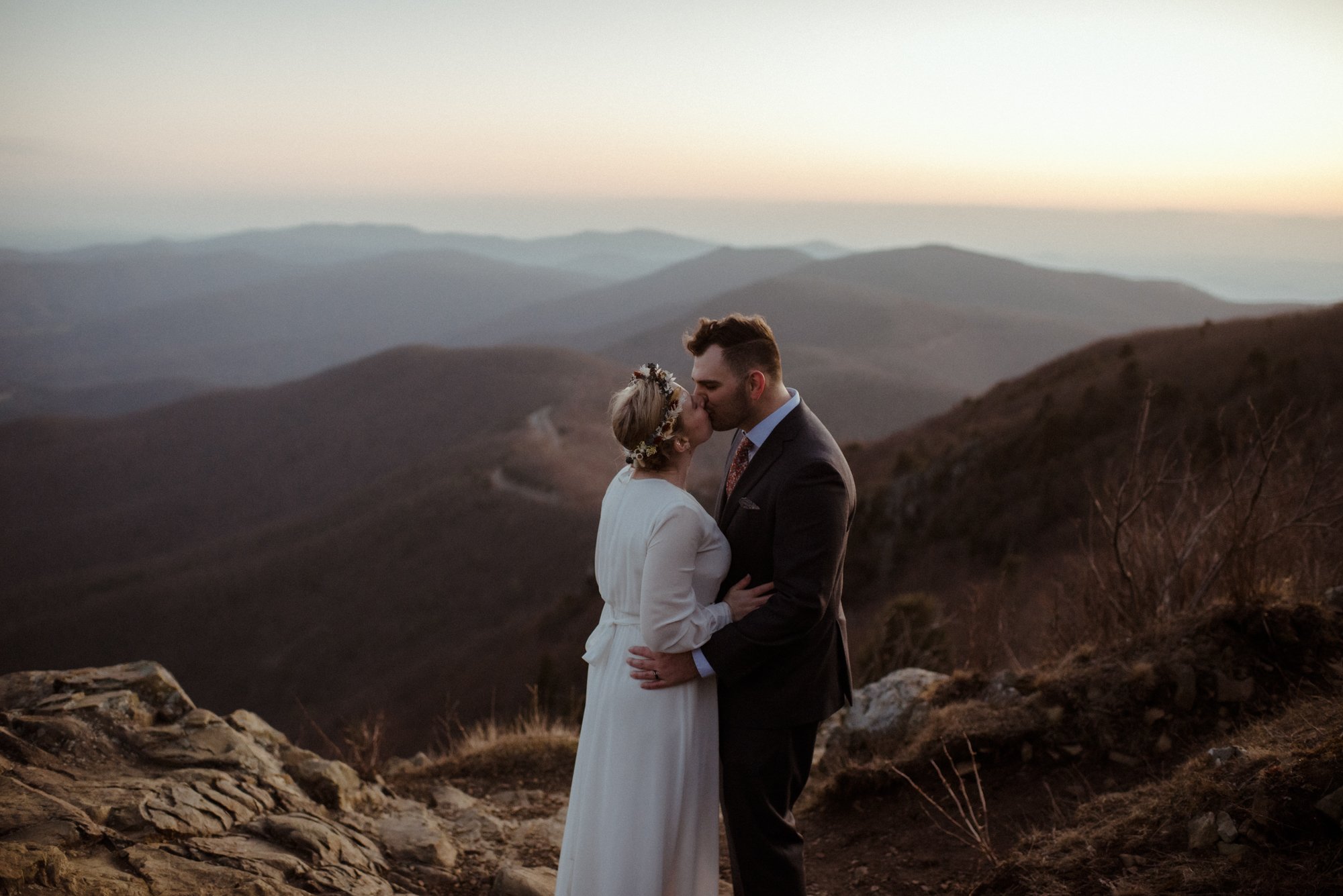 March Sunrise Hiking Elopement Ceremony with Friends and Family in Shenandoah National Park_26.jpg