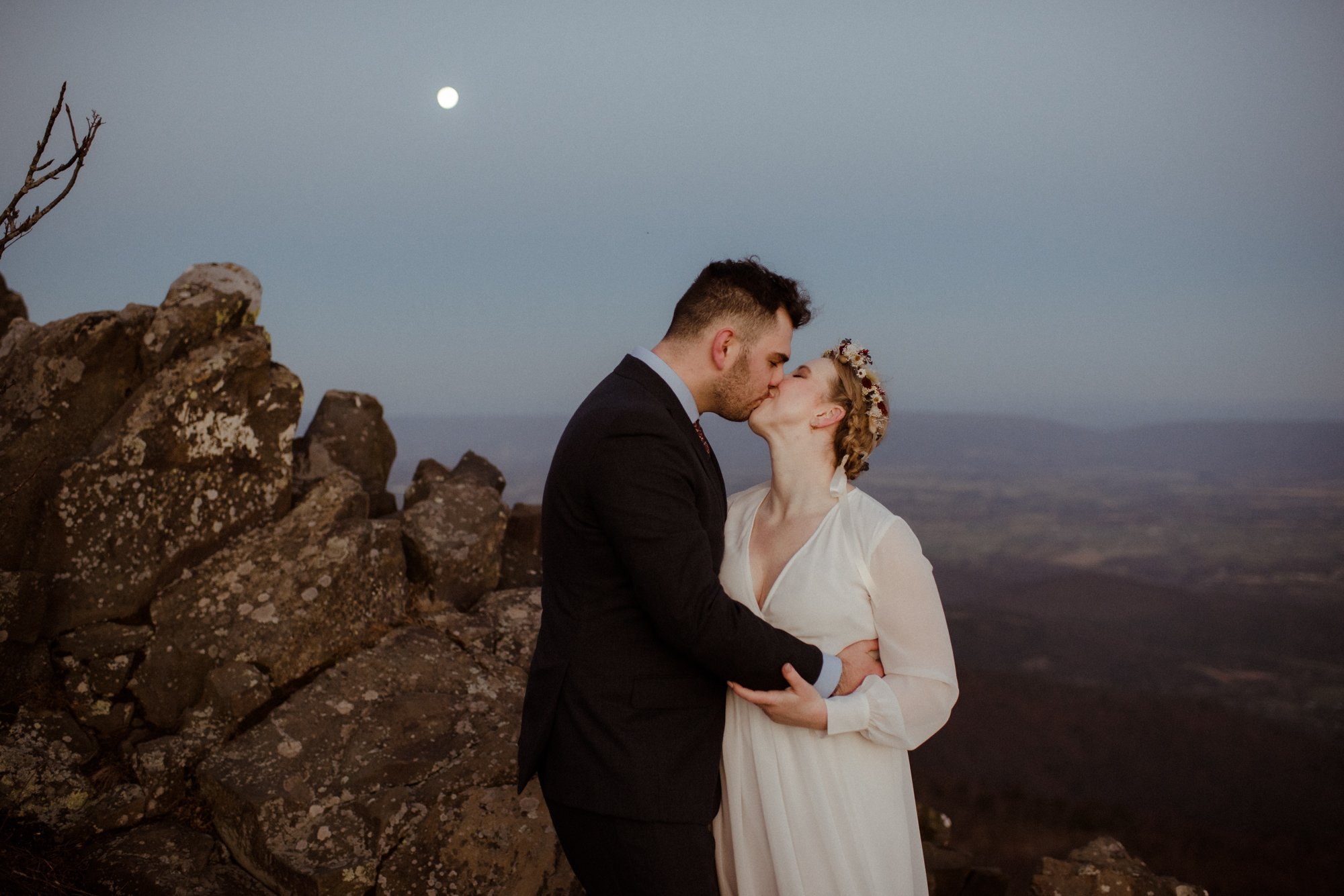 March Sunrise Hiking Elopement Ceremony with Friends and Family in Shenandoah National Park_29.jpg