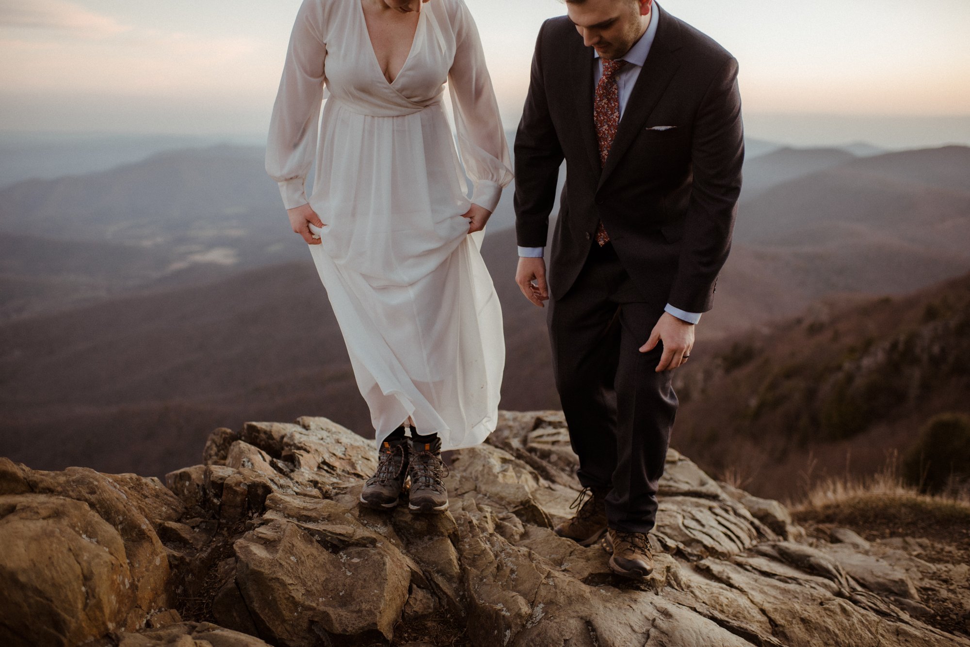 March Sunrise Hiking Elopement Ceremony with Friends and Family in Shenandoah National Park_39.jpg