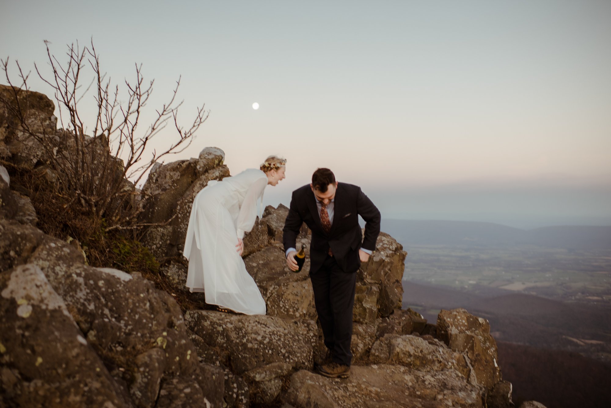 March Sunrise Hiking Elopement Ceremony with Friends and Family in Shenandoah National Park_44.jpg